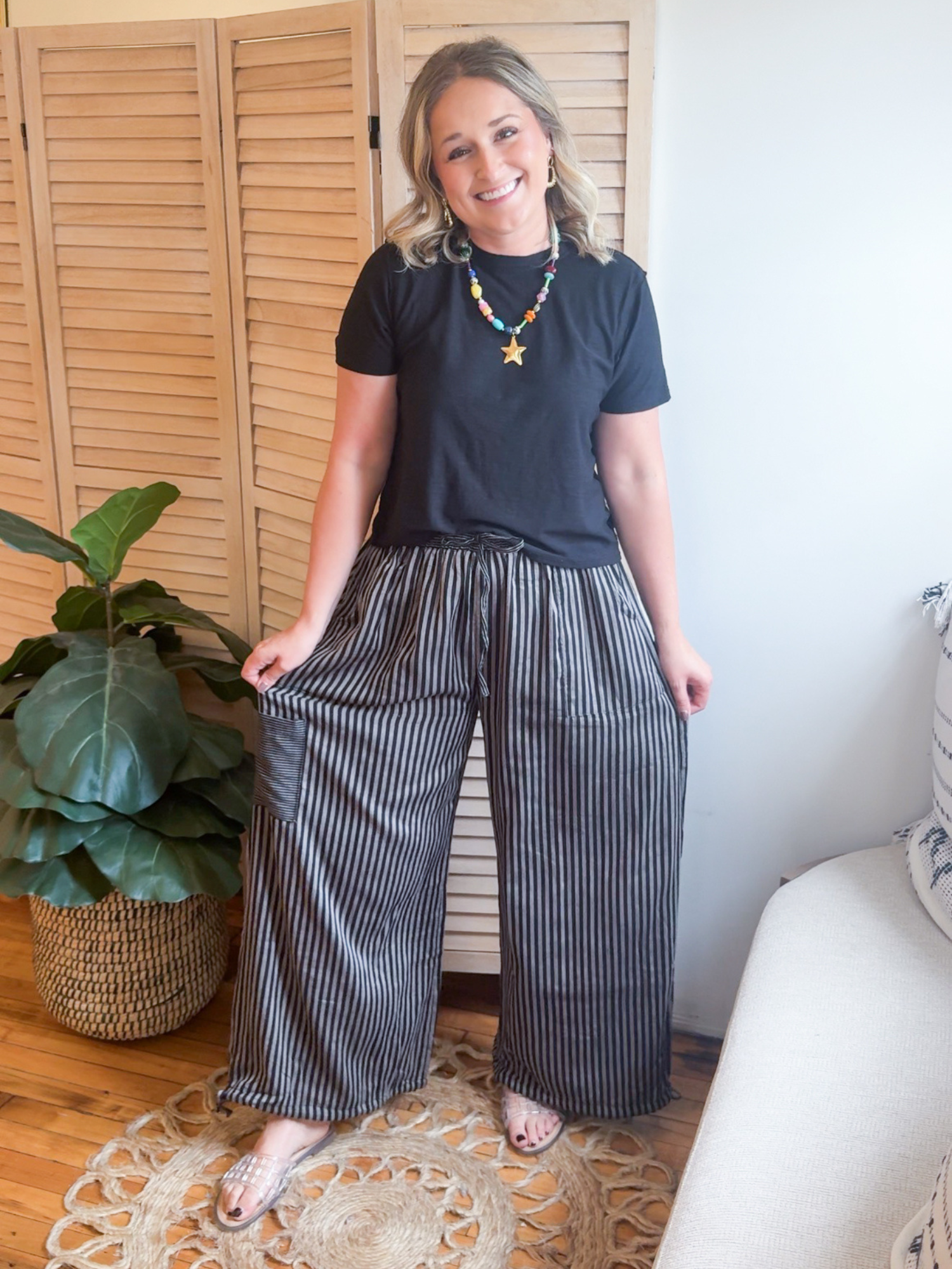 Ria Striped Balloon Pants
