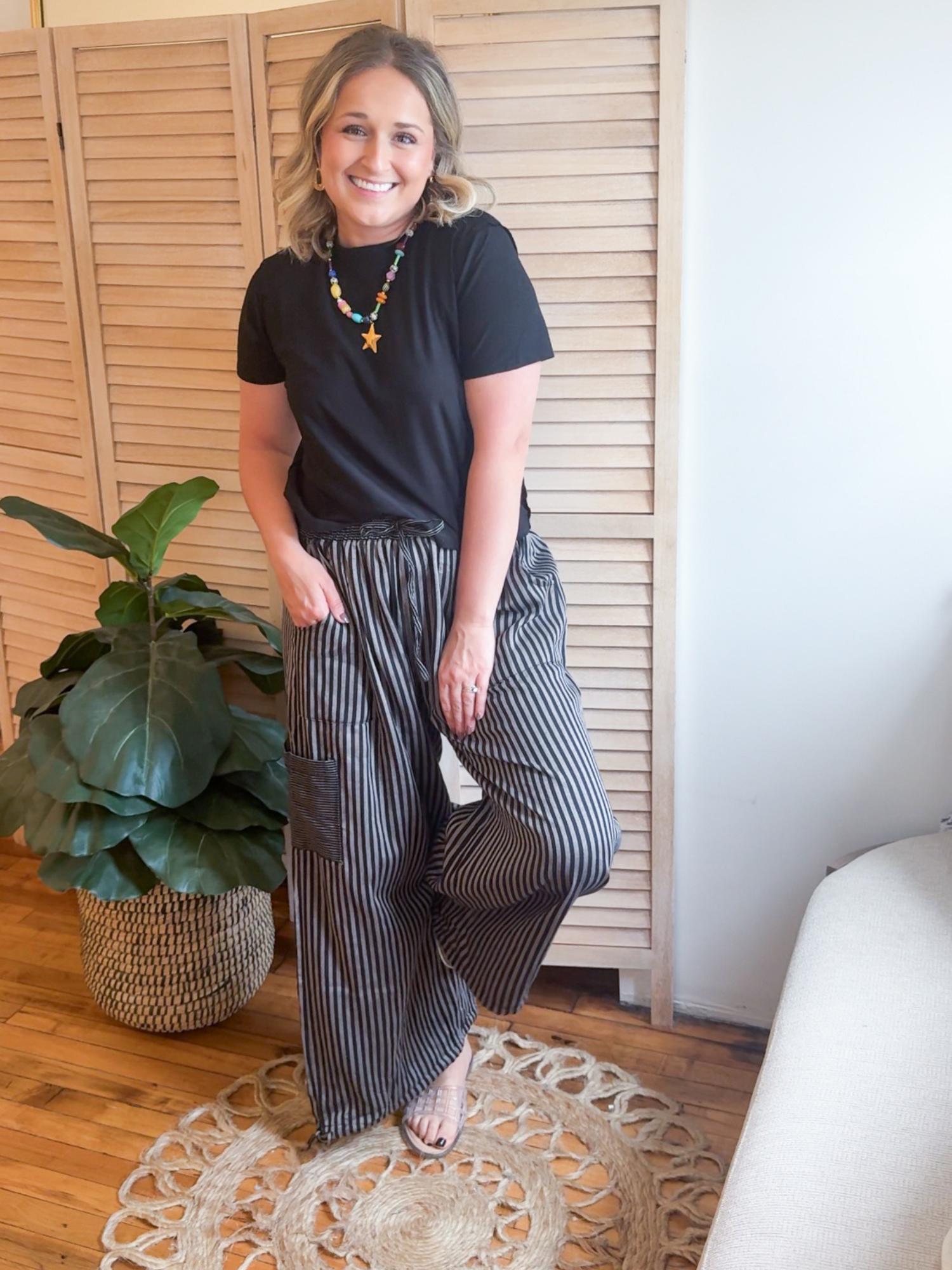 Ria Striped Balloon Pants