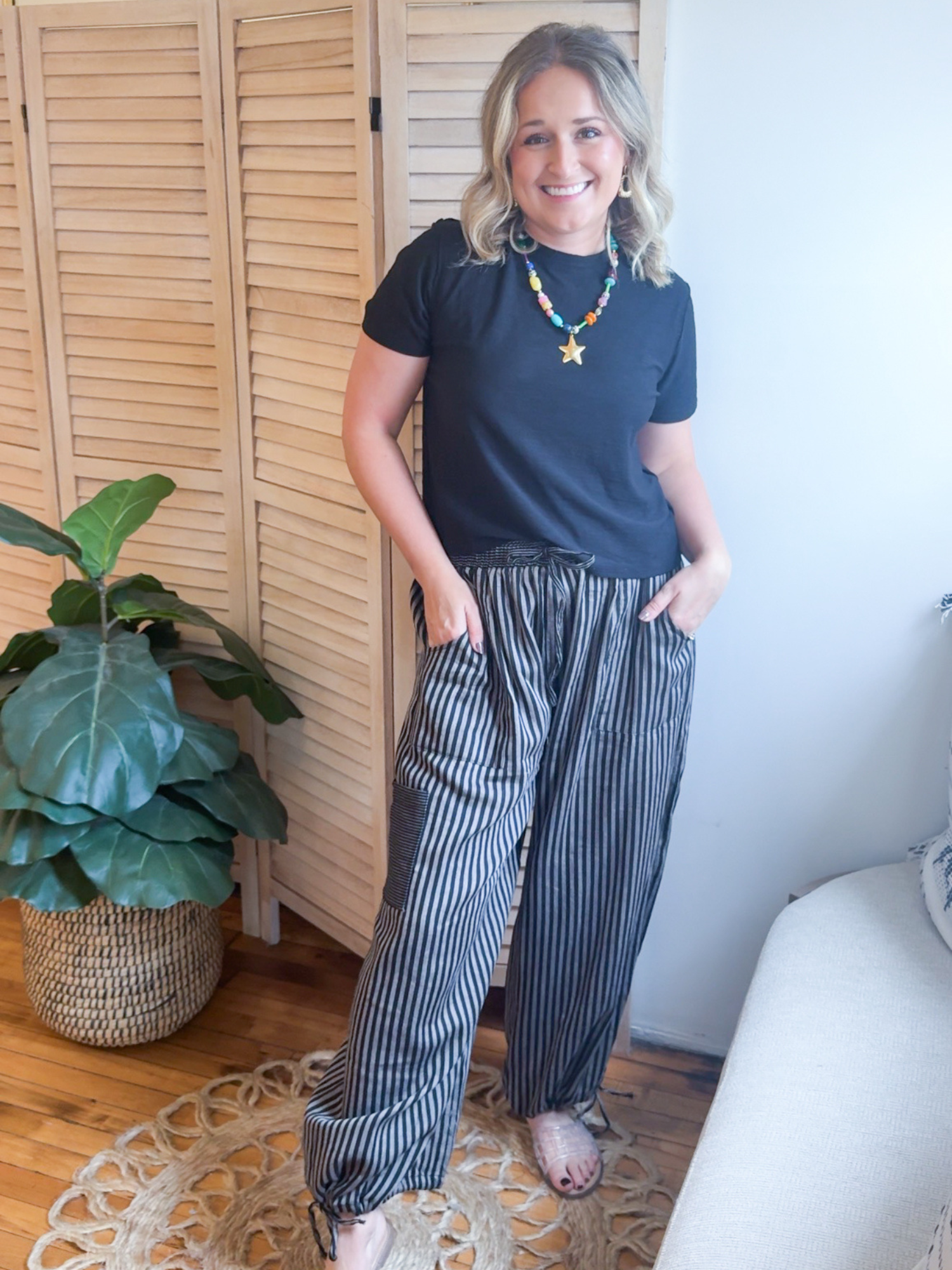 Ria Striped Balloon Pants