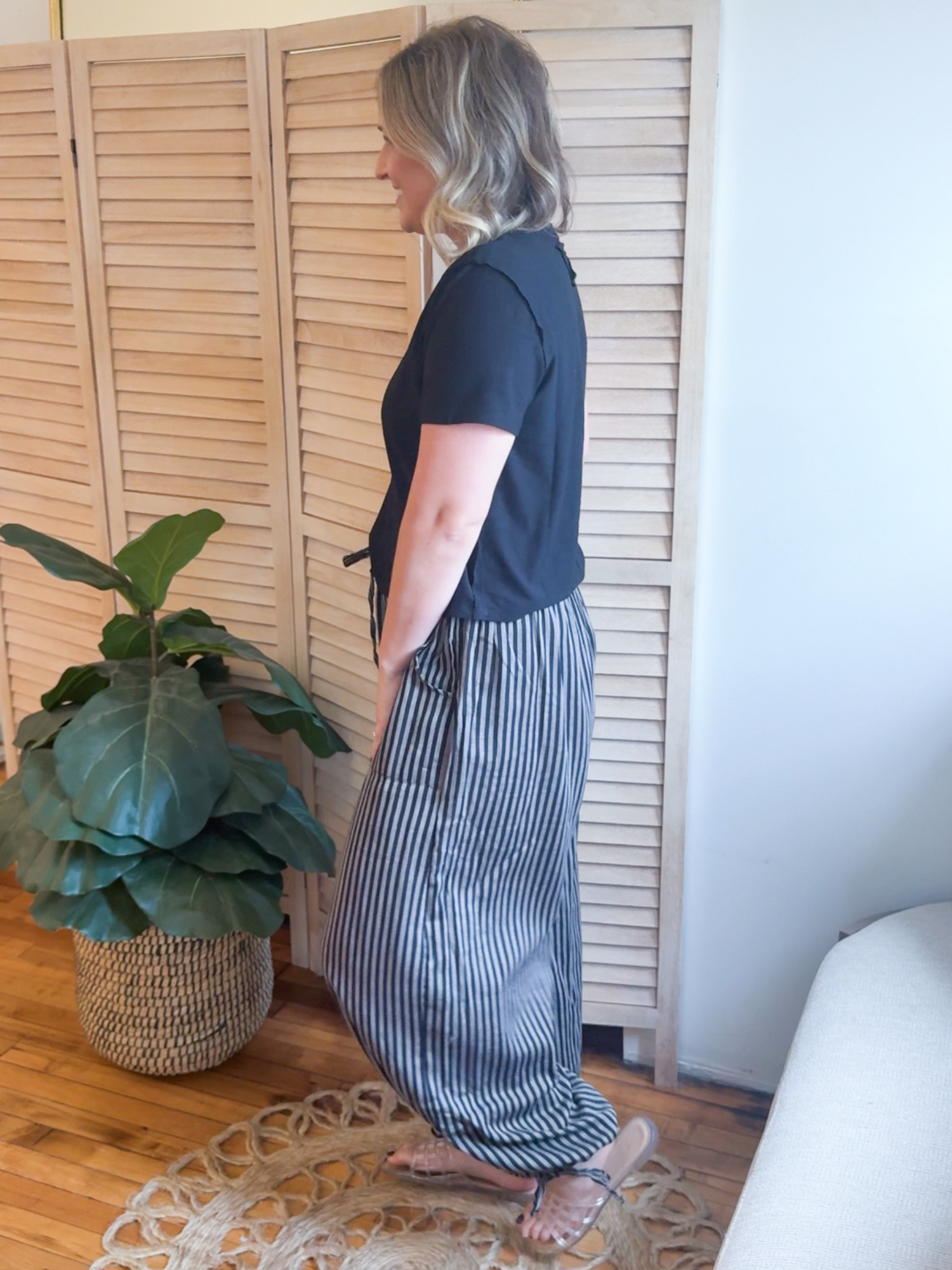 Ria Striped Balloon Pants