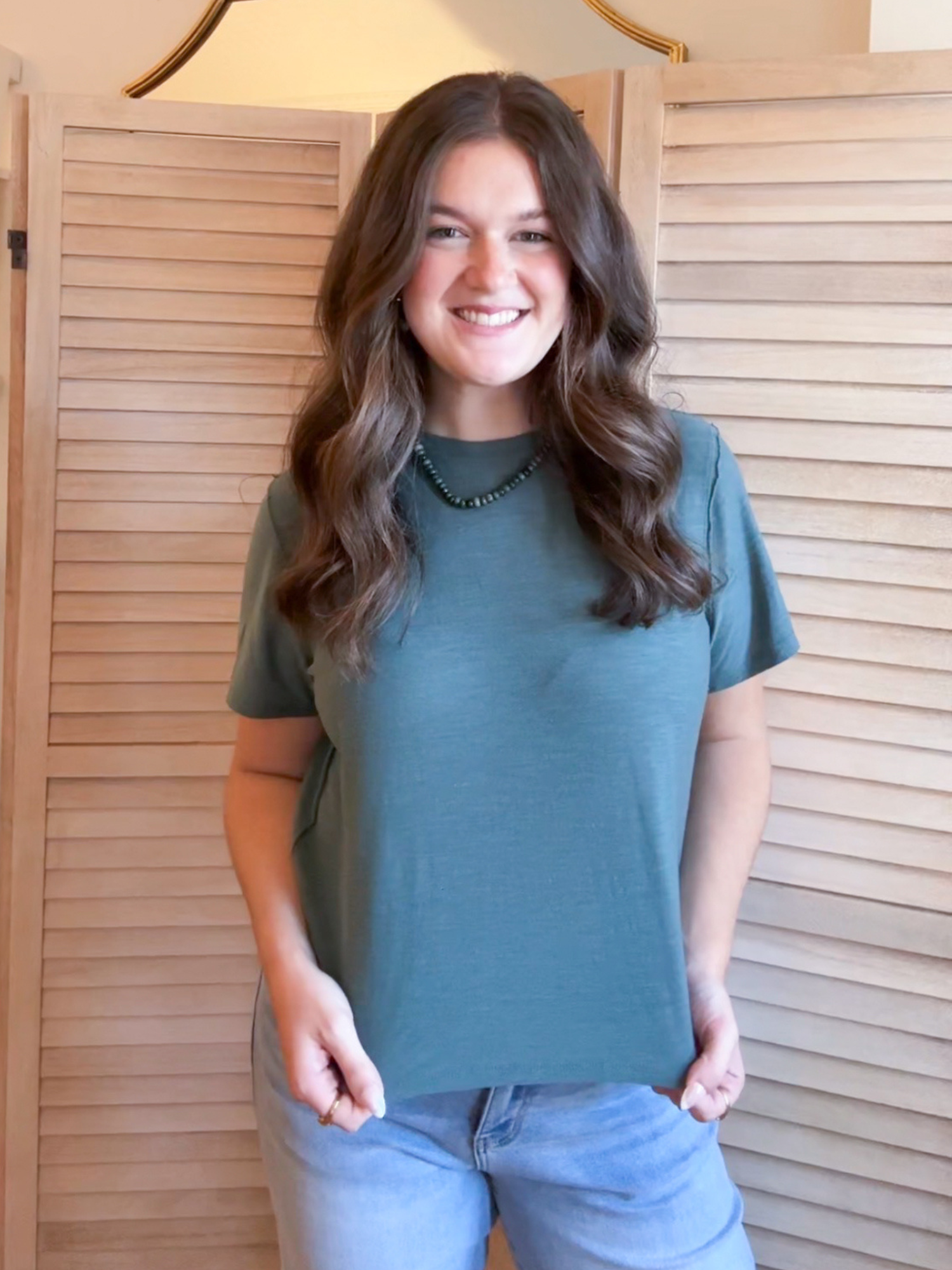 Kourt Short Sleeve Slub Tee - Ash Jade