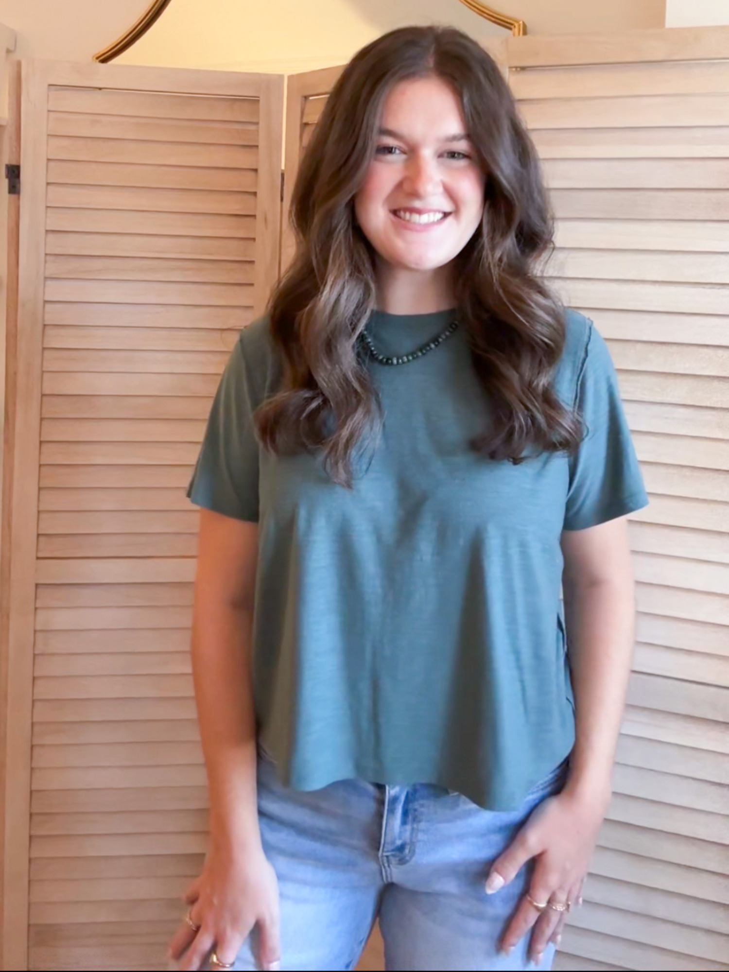 Kourt Short Sleeve Slub Tee - Ash Jade