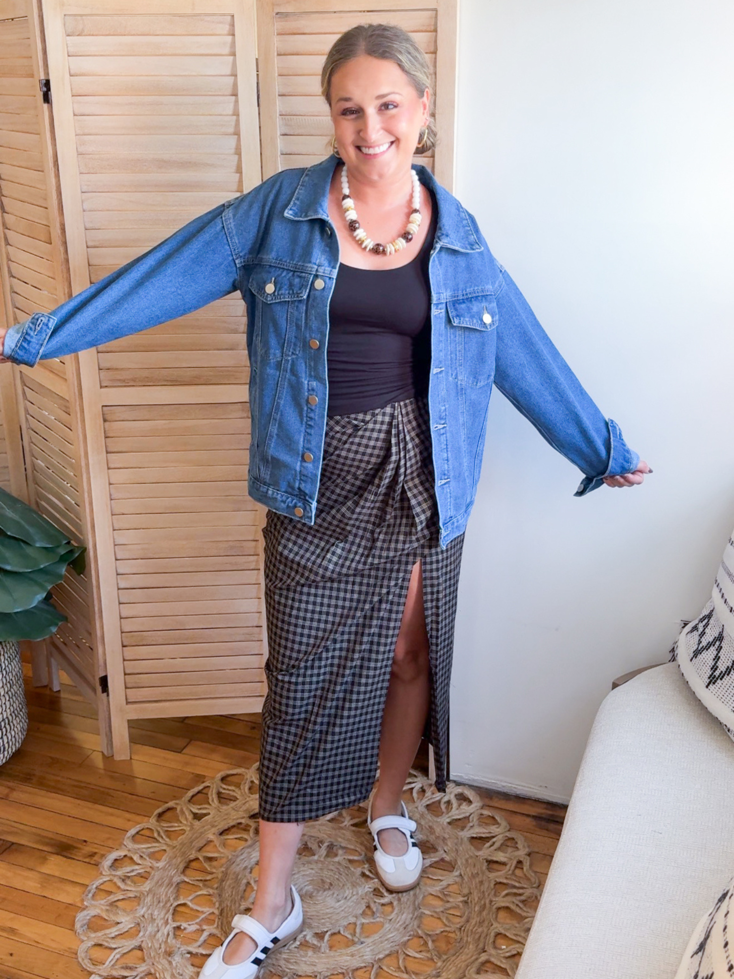 Gillian Gathered Slit Skirt