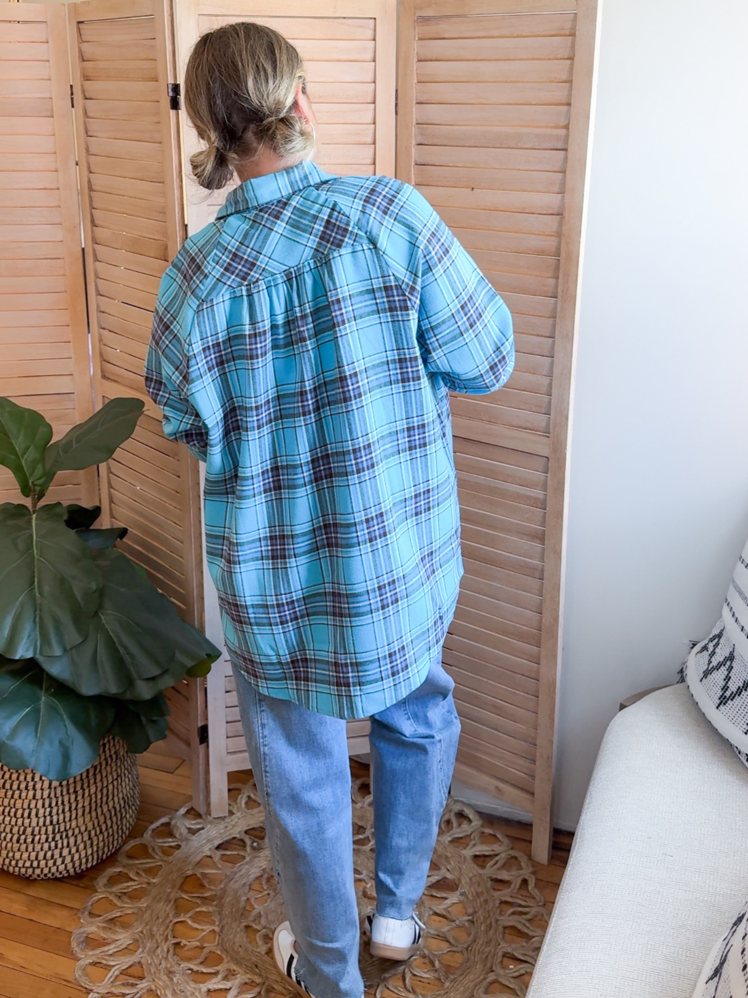 Blue Skies Plaid Button Down