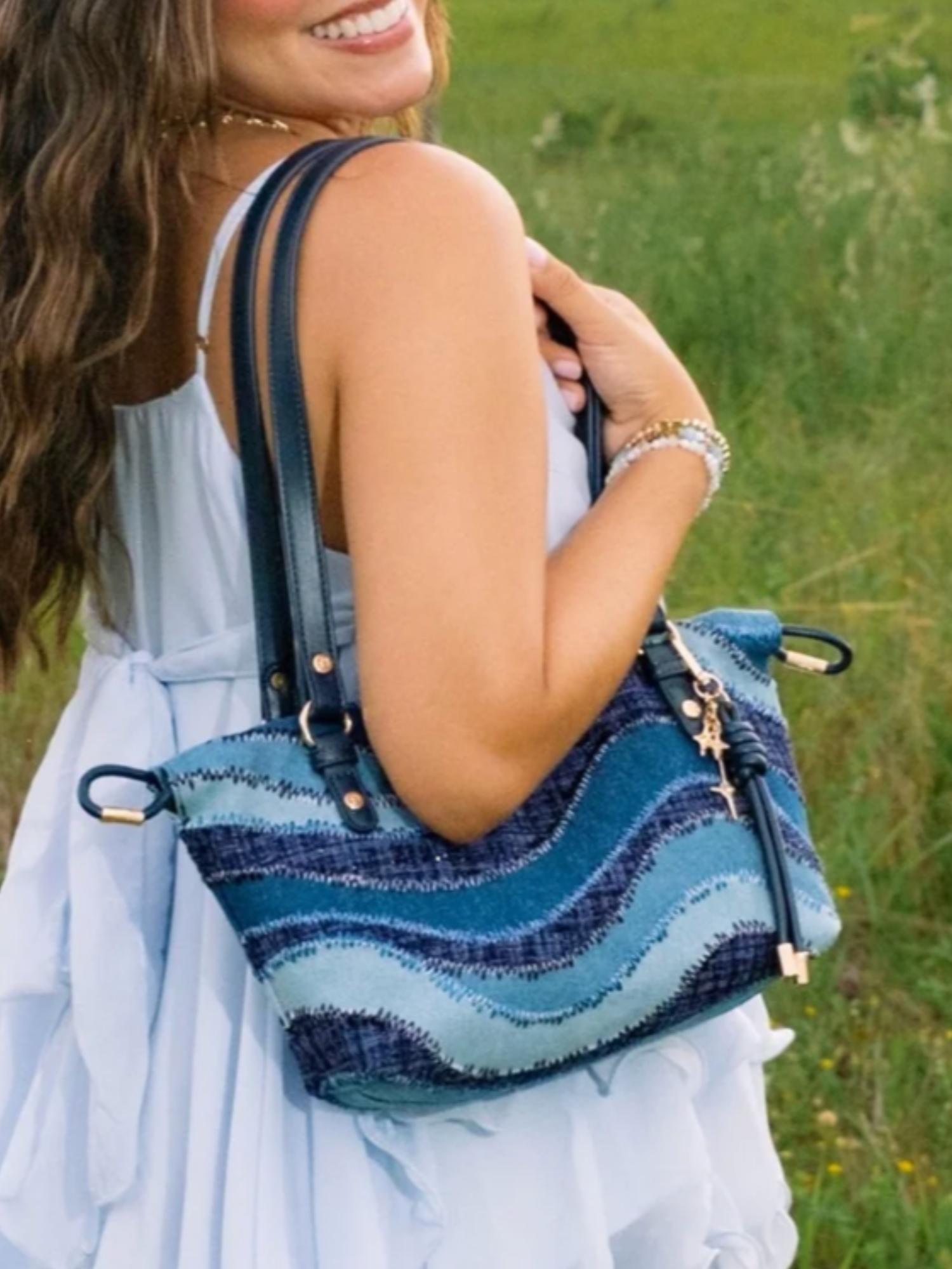 Desert Stitch Shoulder Bag - Denim