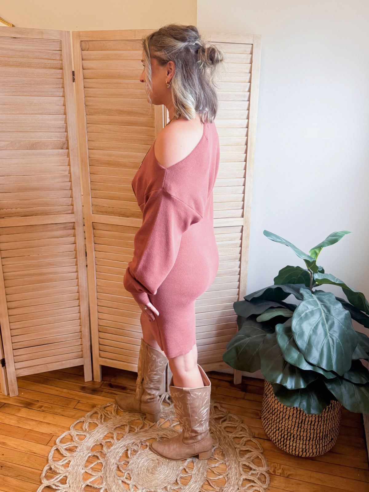 Lorraine Off Shoulder Knit Dress