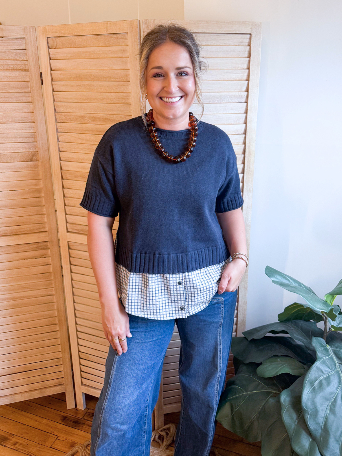 Rory Plaid Mix Sweater