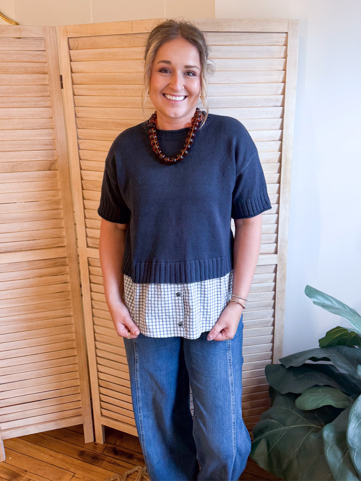 Rory Plaid Mix Sweater
