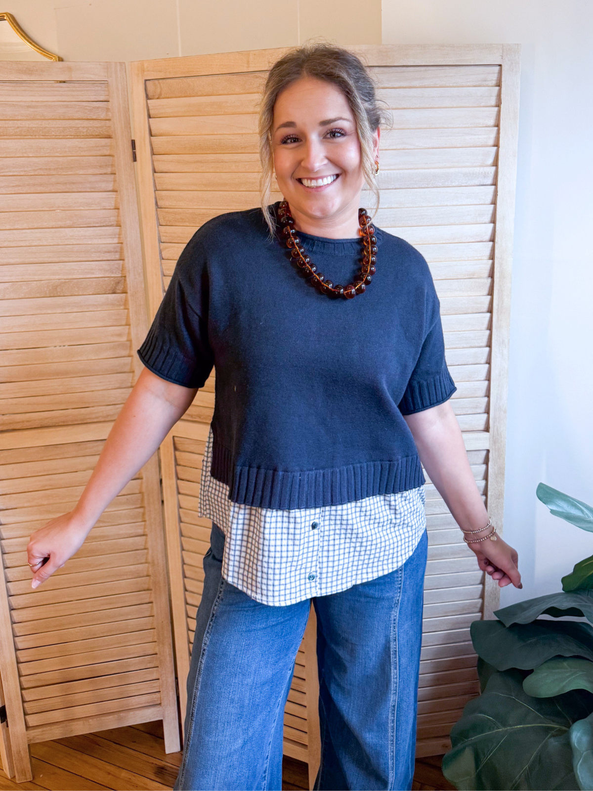 Rory Plaid Mix Sweater