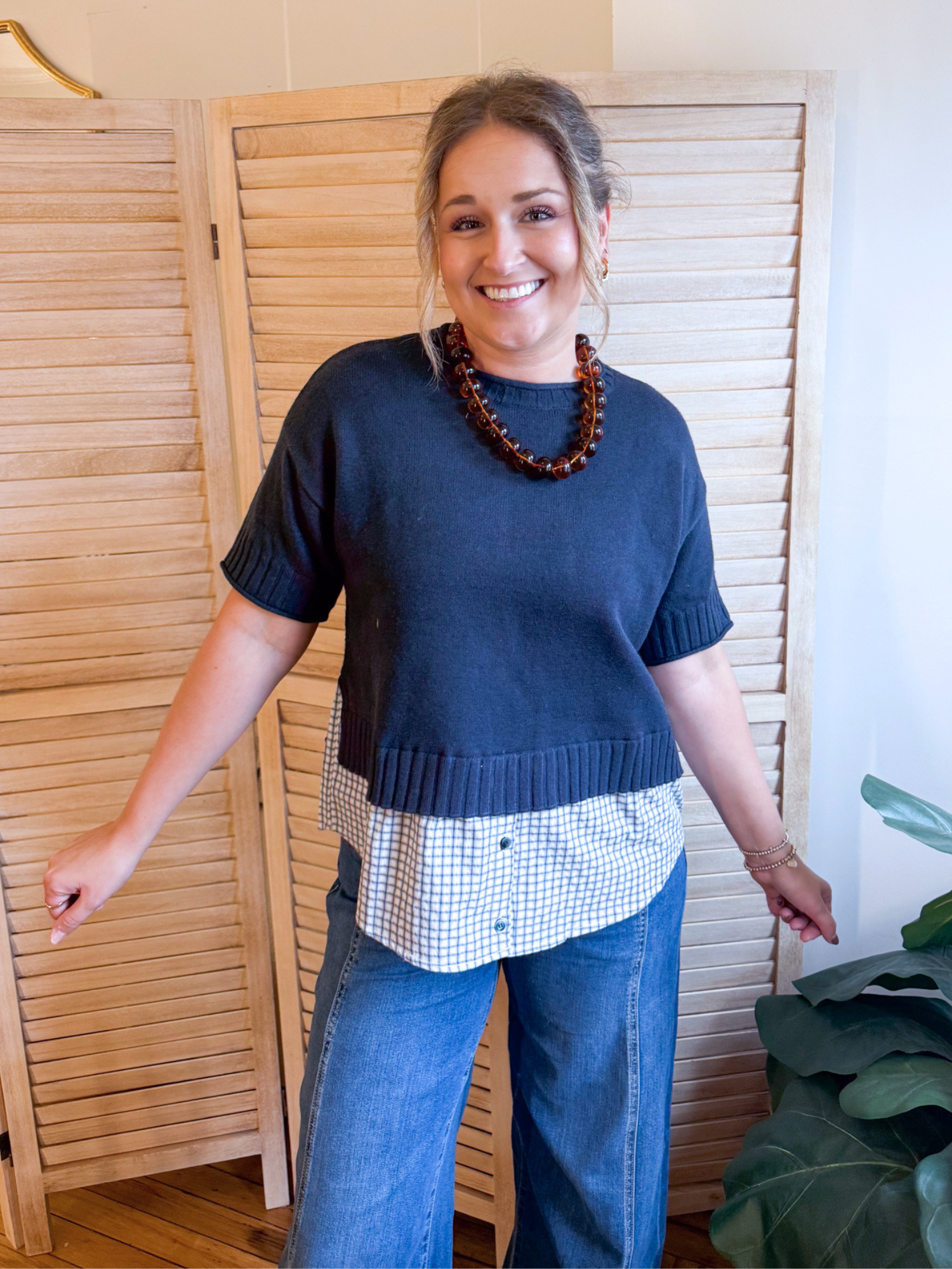 Rory Plaid Mix Sweater