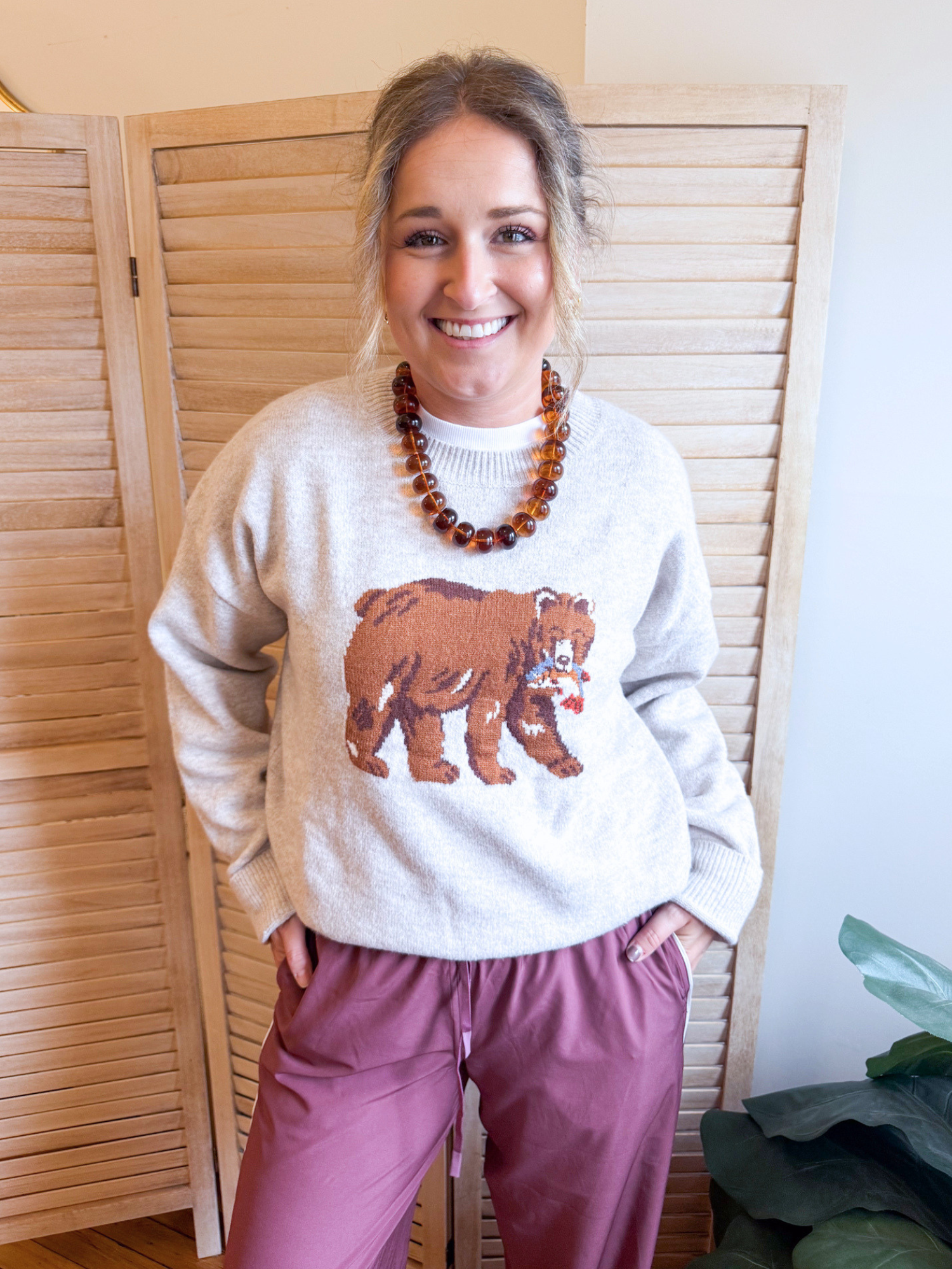 Gone Fishin Bear Sweater