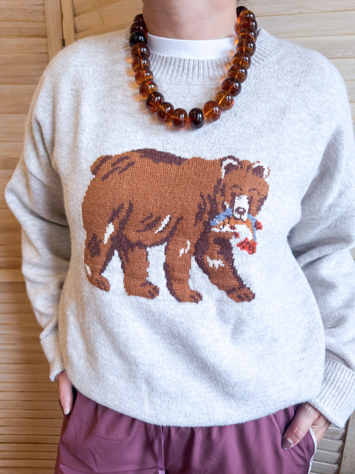 Gone Fishin Bear Sweater