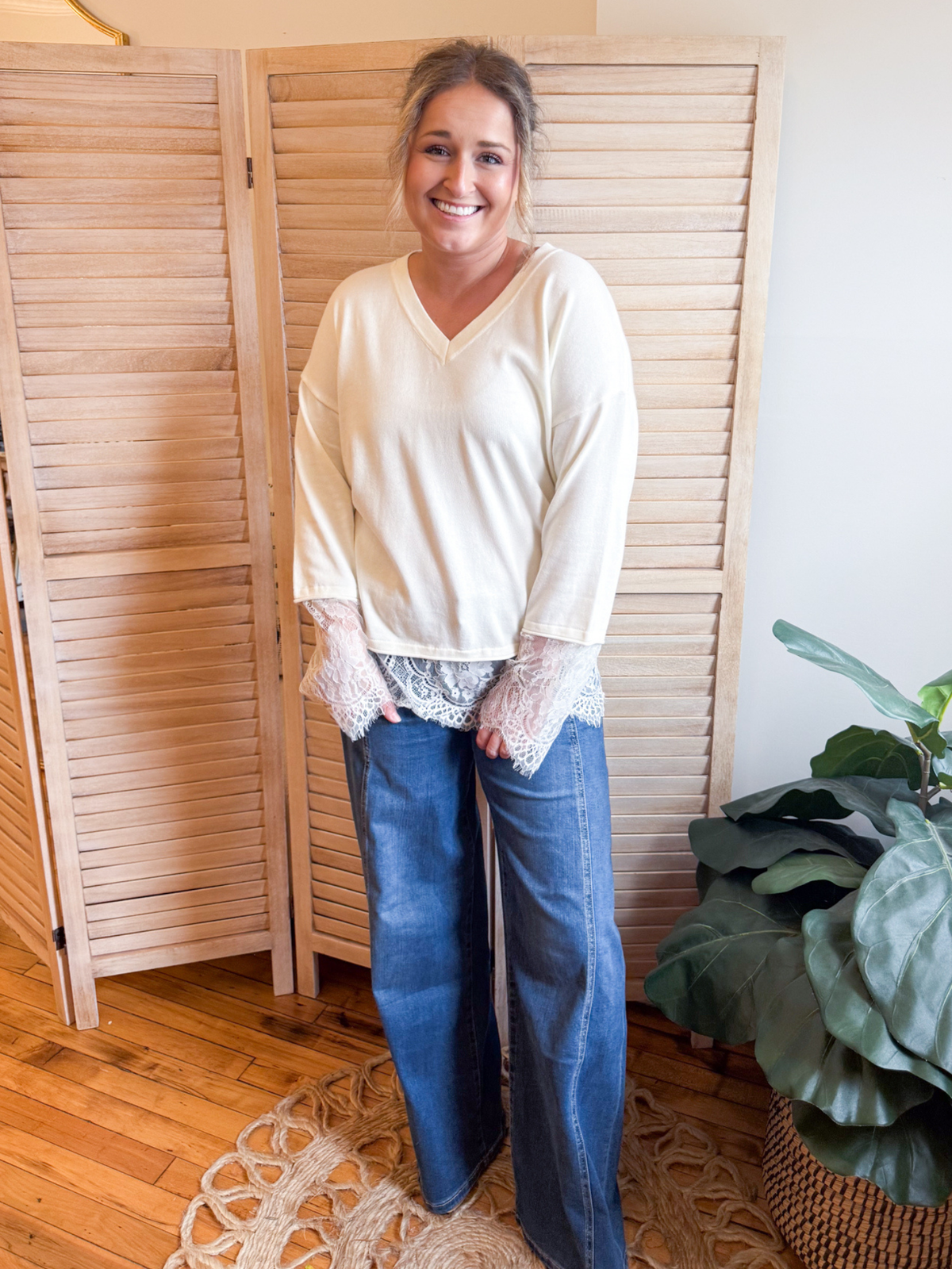 Callan Lace Trim Sweater