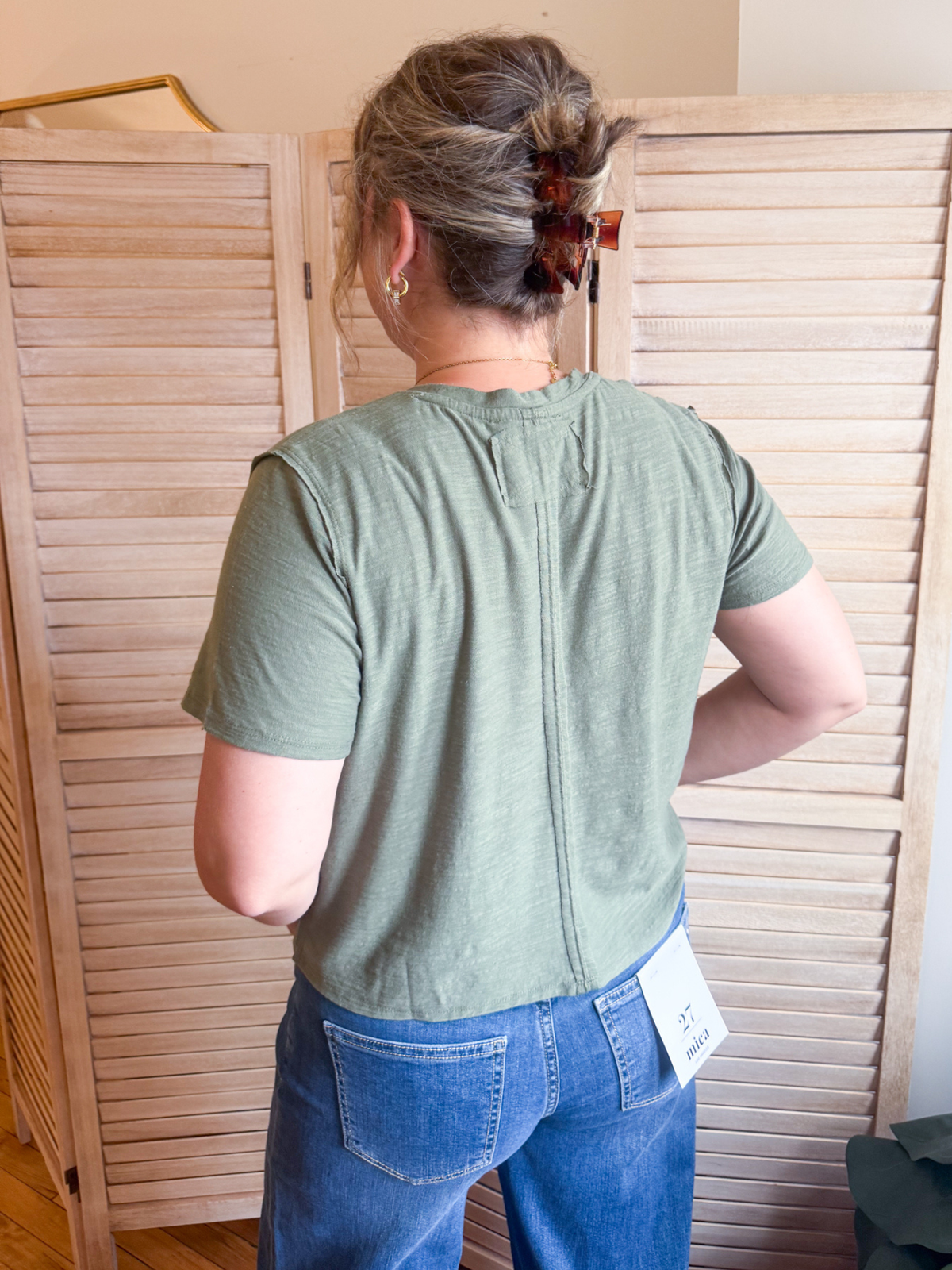 Kourt Short Sleeve Slub Tee - Olive