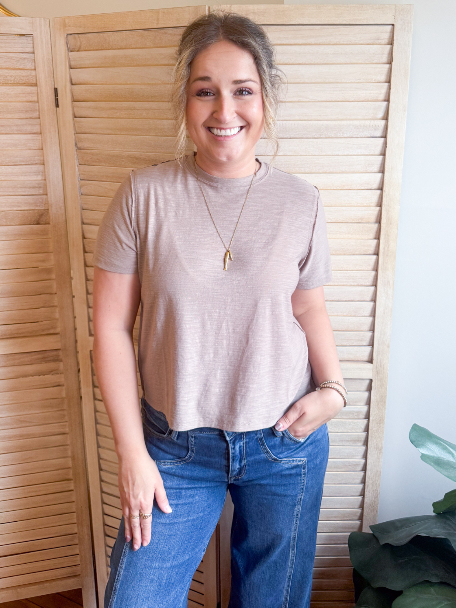 Kourt Short Sleeve Slub Tee - Ash Mocha