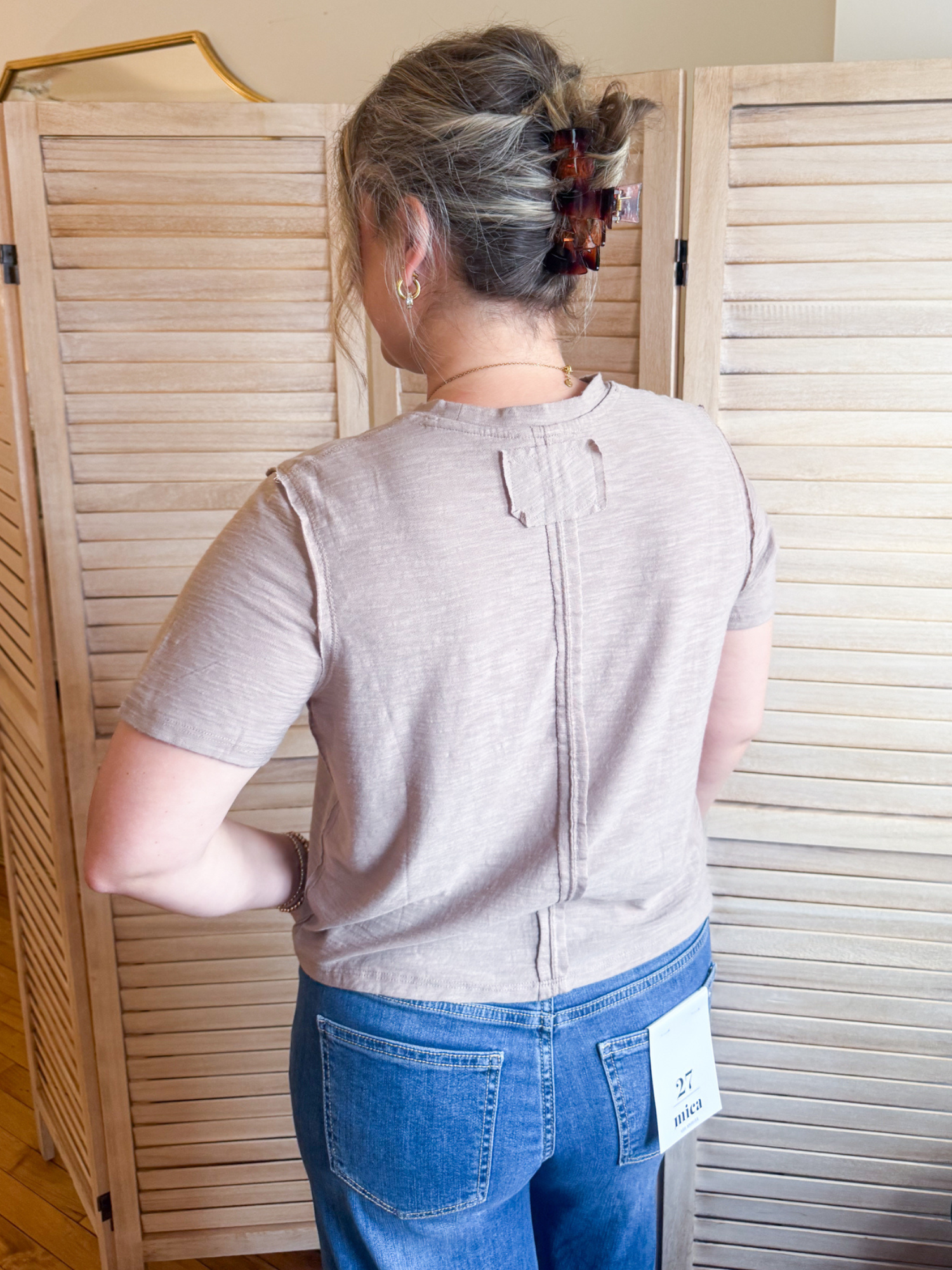 Kourt Short Sleeve Slub Tee - Ash Mocha