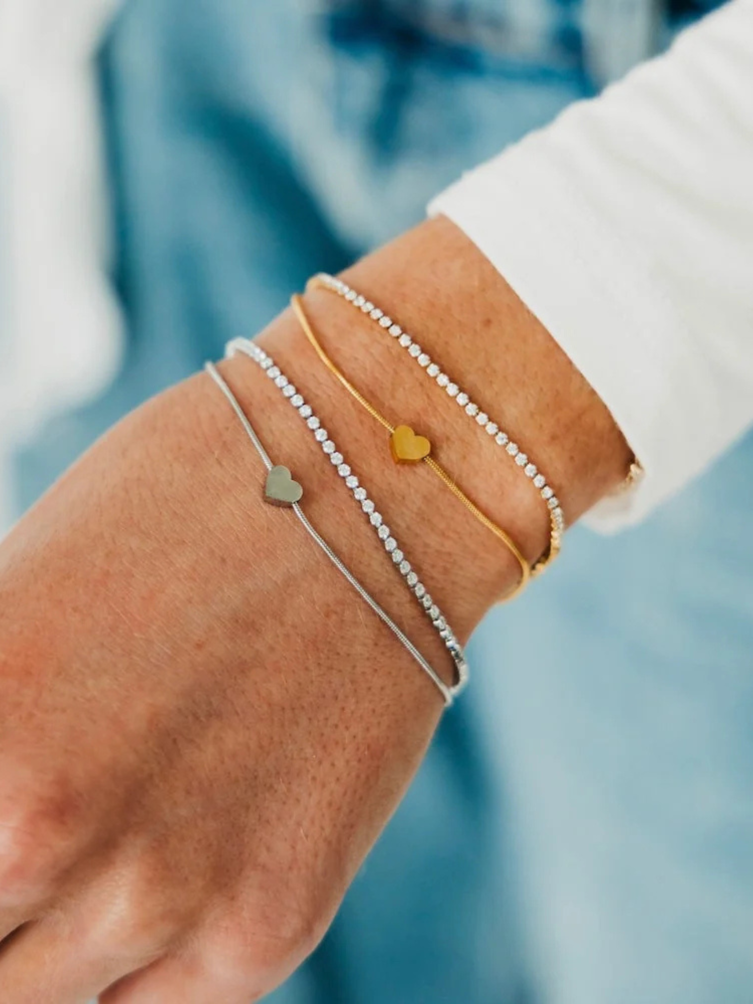 Double Love Tennis Bracelet - Waterproof