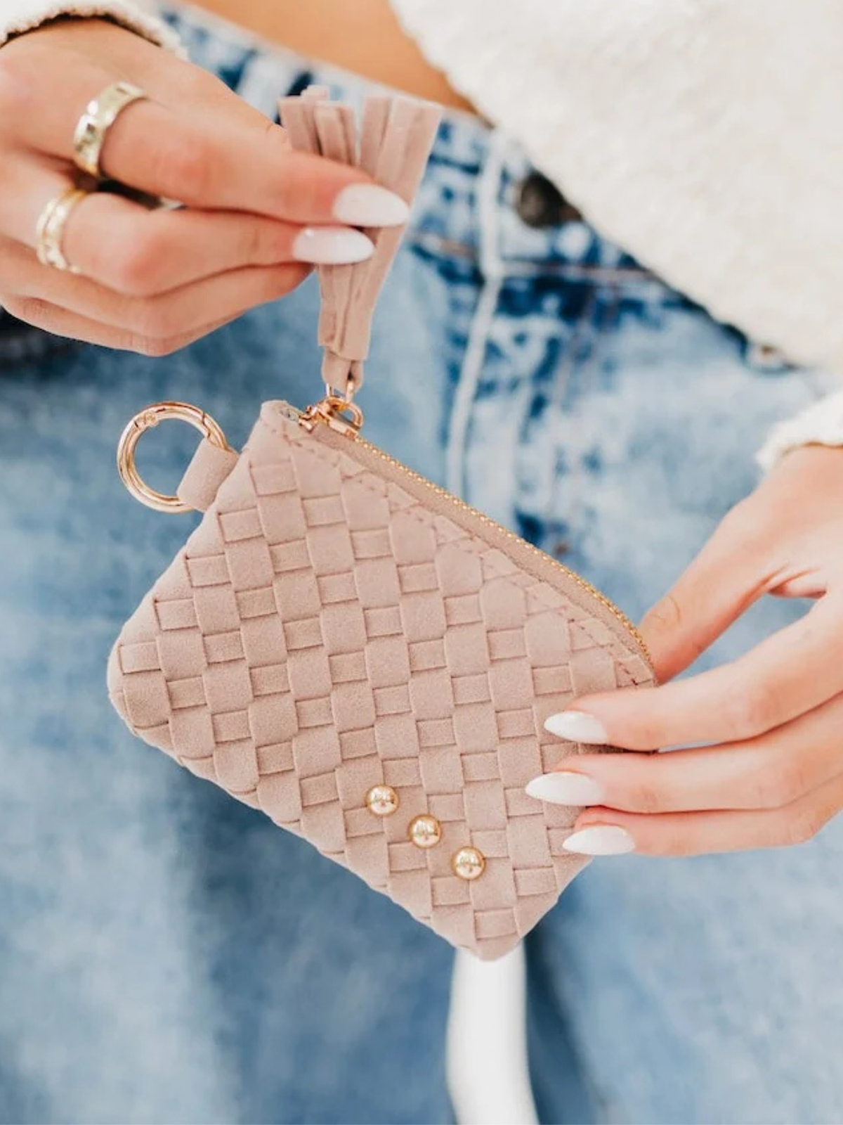 Suede Paris Card Wallet - Primrose