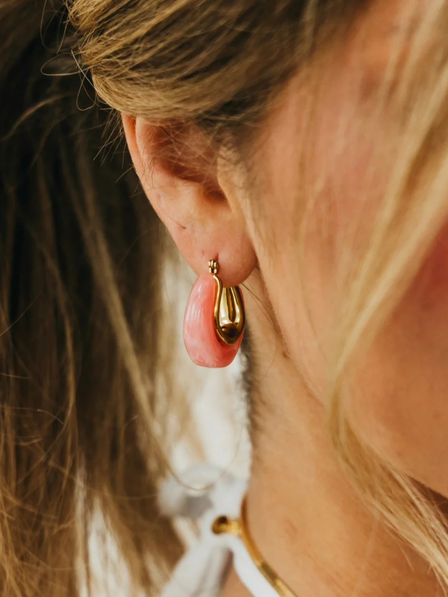 Frenchie Resin Hoop Earrings - Waterproof