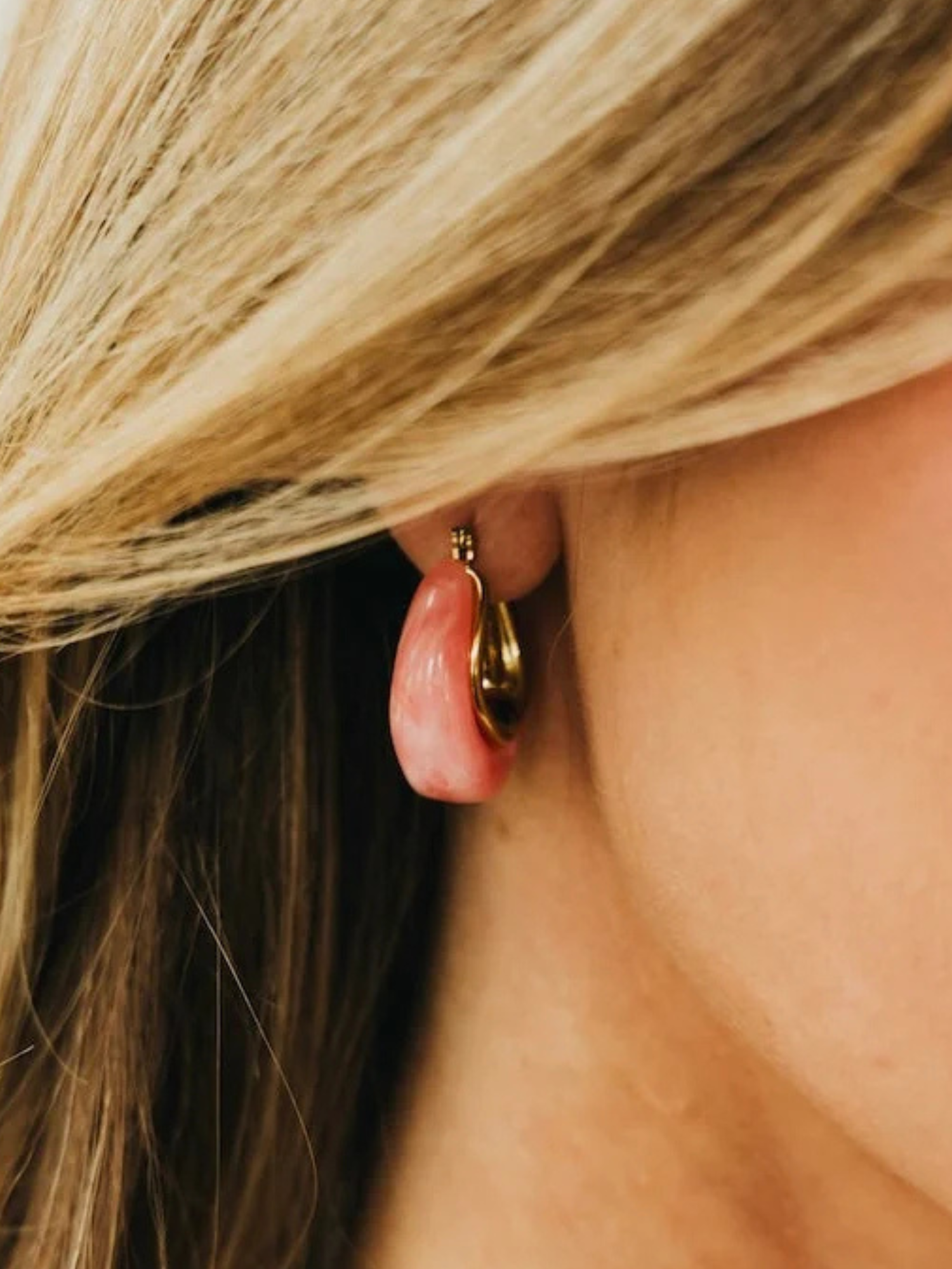 Frenchie Resin Hoop Earrings - Waterproof