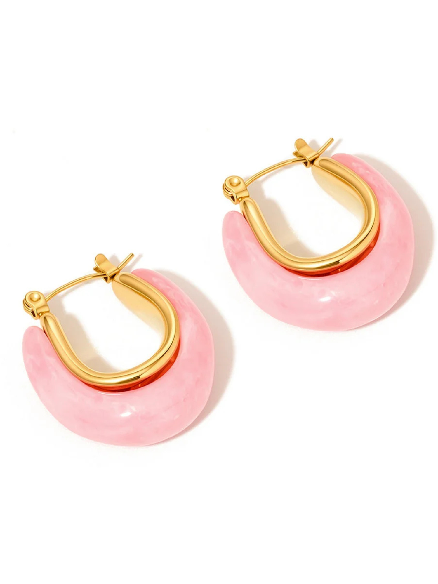 Frenchie Resin Hoop Earrings - Waterproof