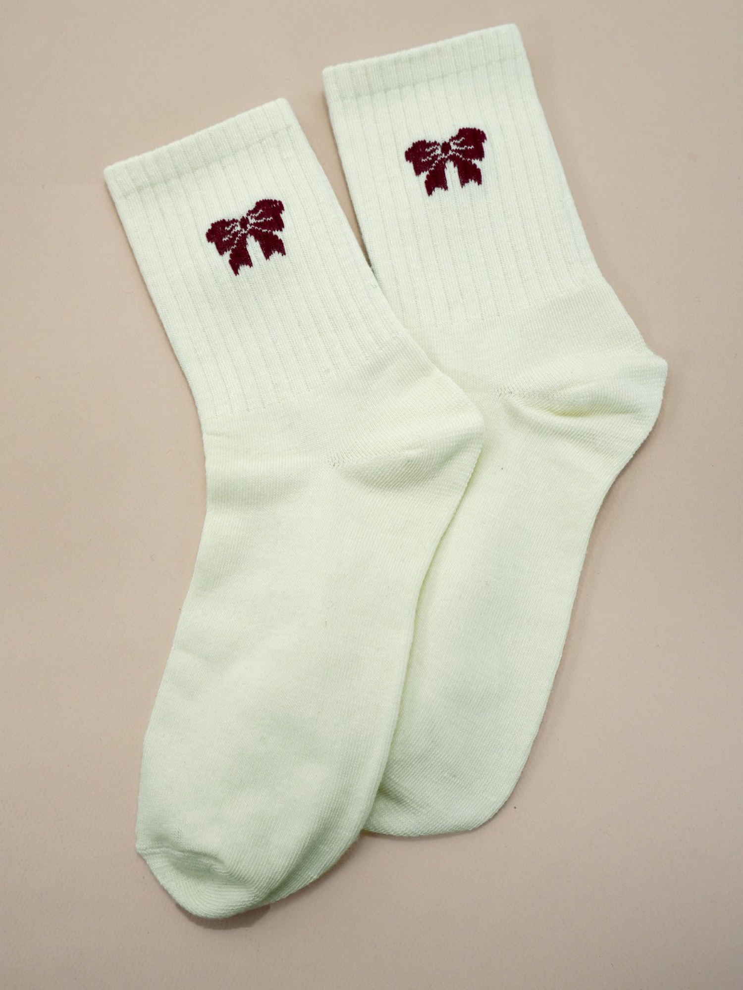 Bow Crew Socks - Off White