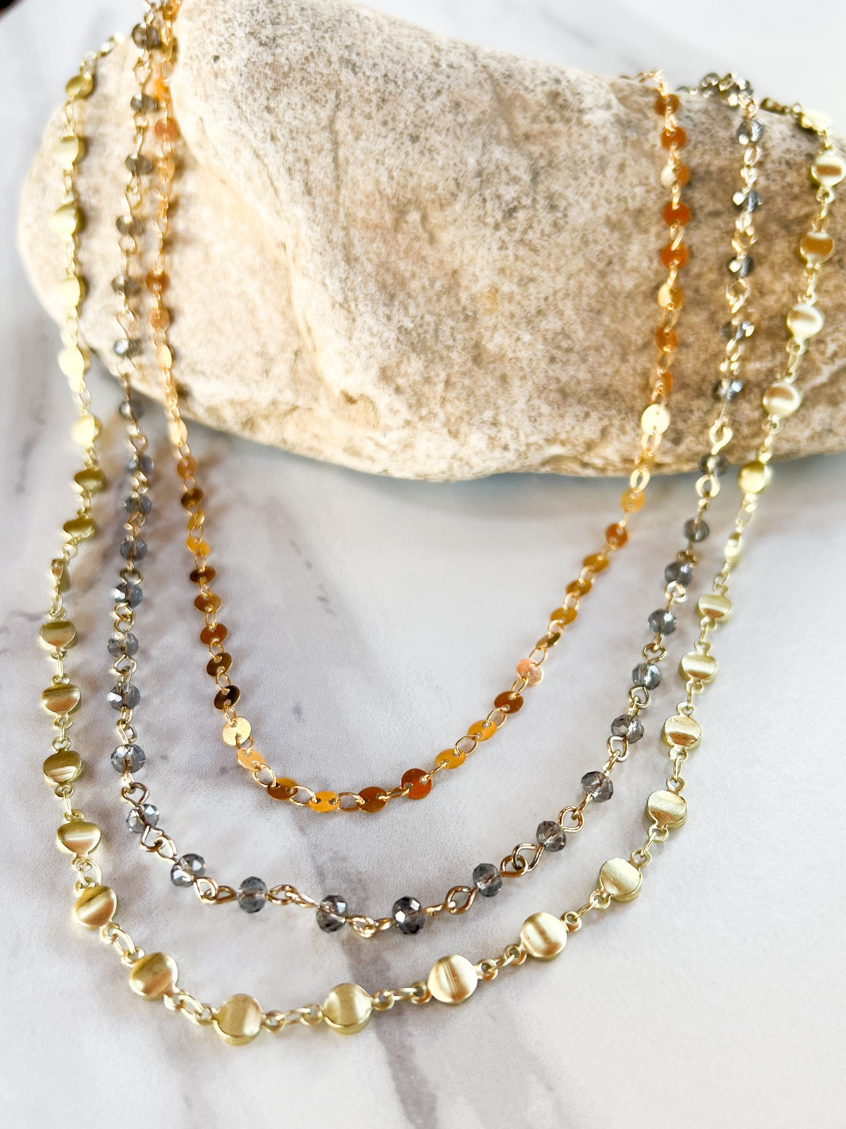 Trinity Gold Layered Necklace