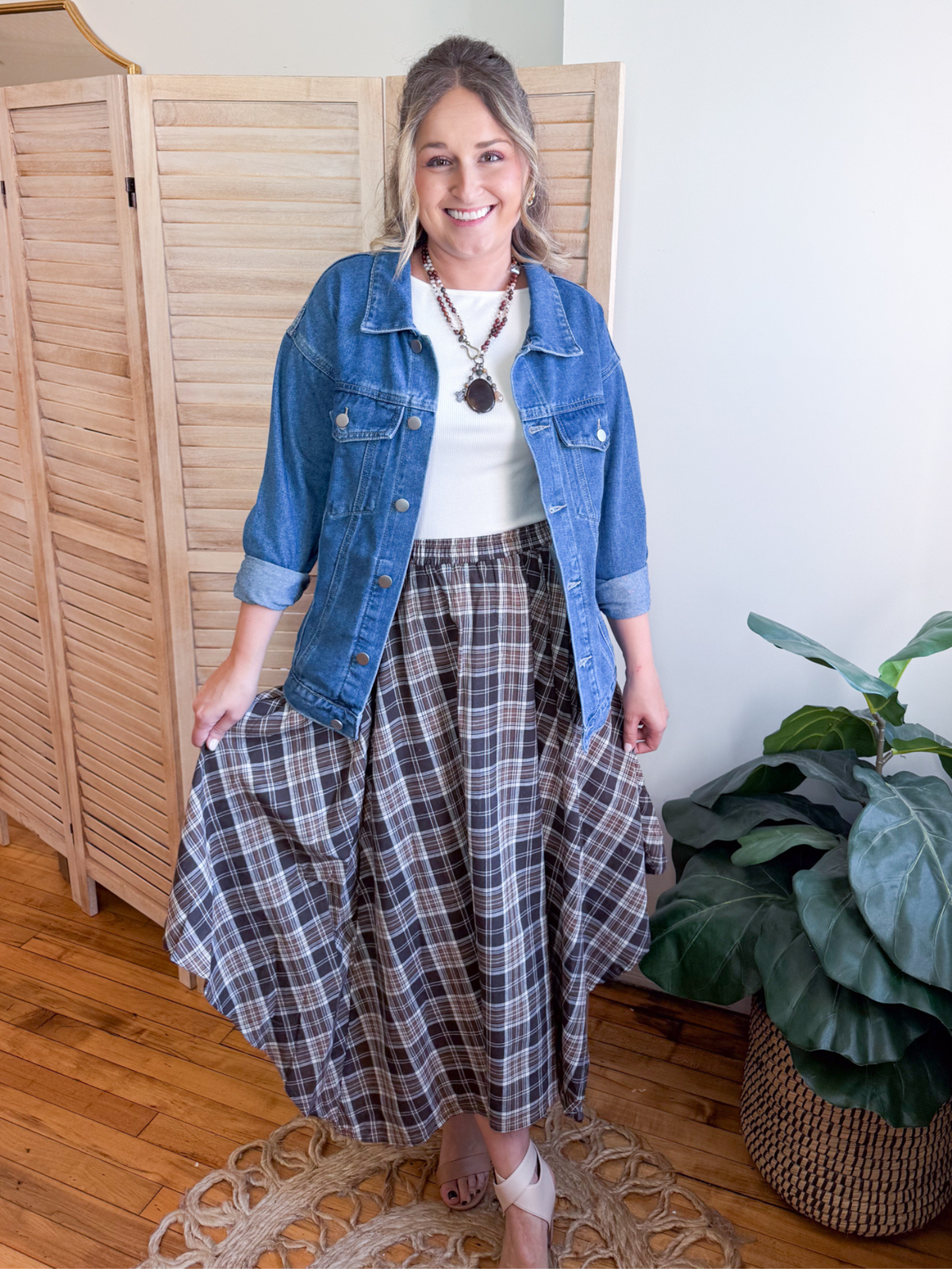 Lottie Plaid Midi Skirt