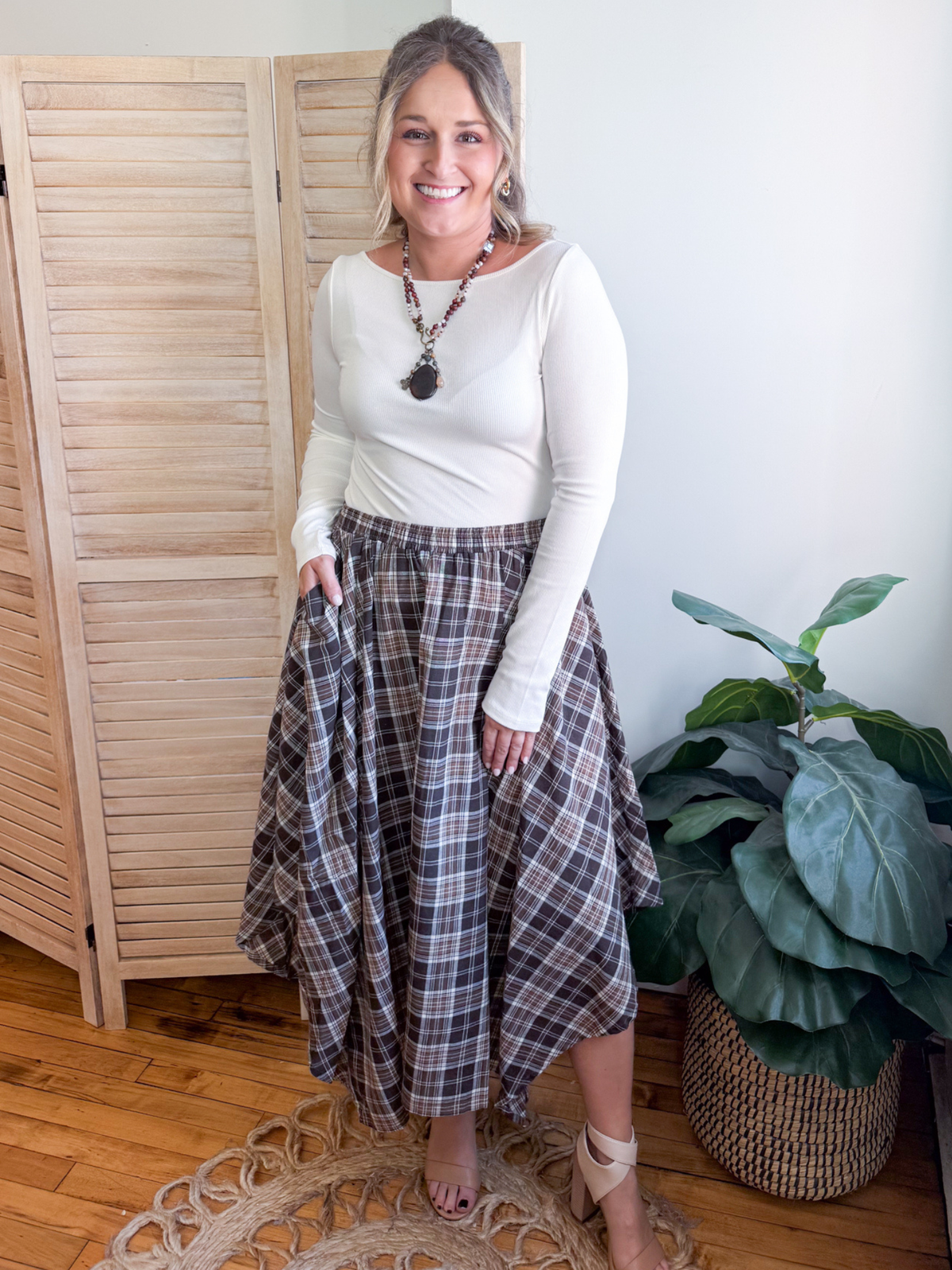 Lottie Plaid Midi Skirt