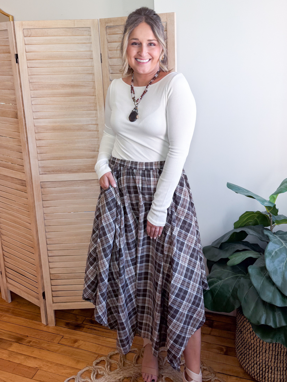 Lottie Plaid Midi Skirt