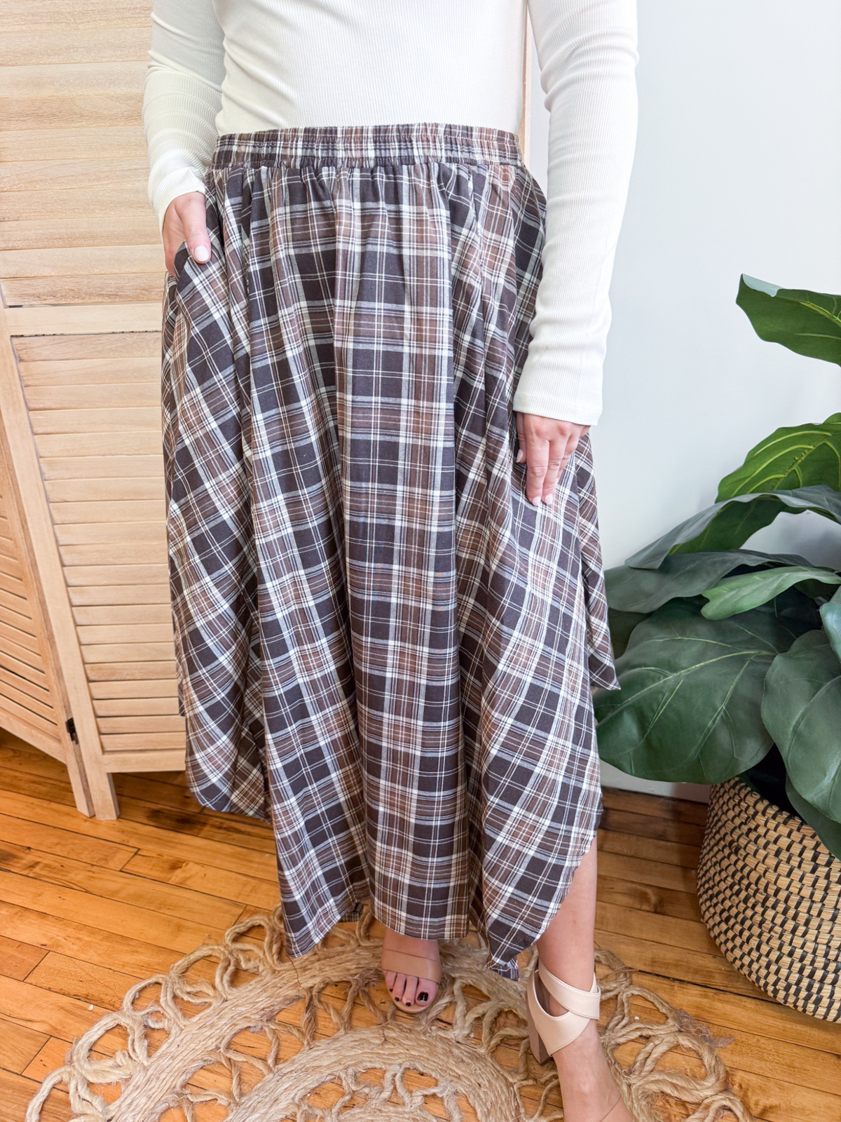 Lottie Plaid Midi Skirt