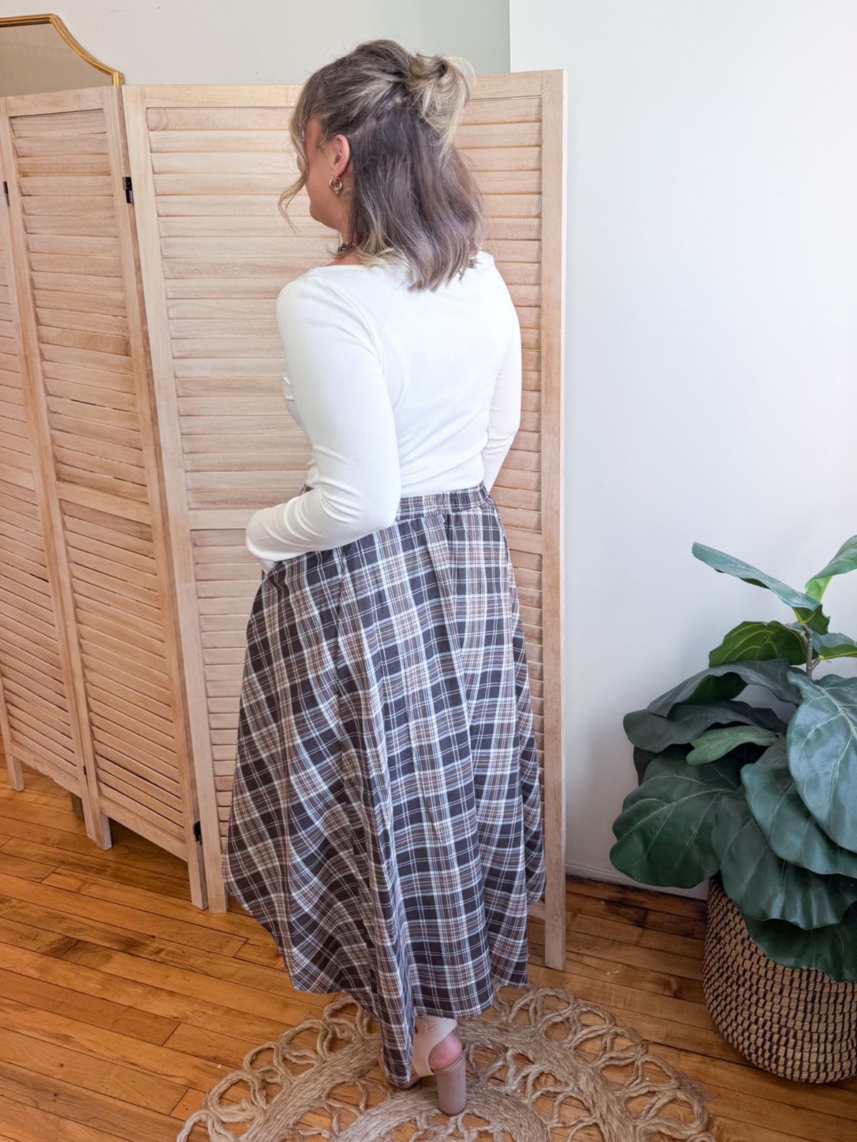 Lottie Plaid Midi Skirt