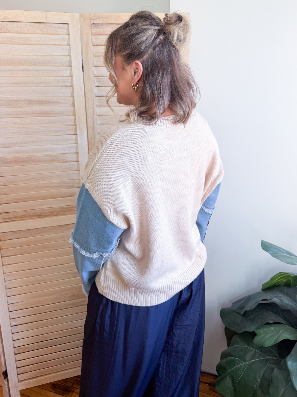 Brynn Denim Contrast Sweater