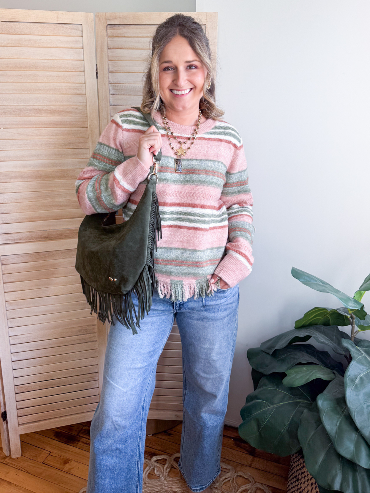 Adair Striped Fringe Sweater
