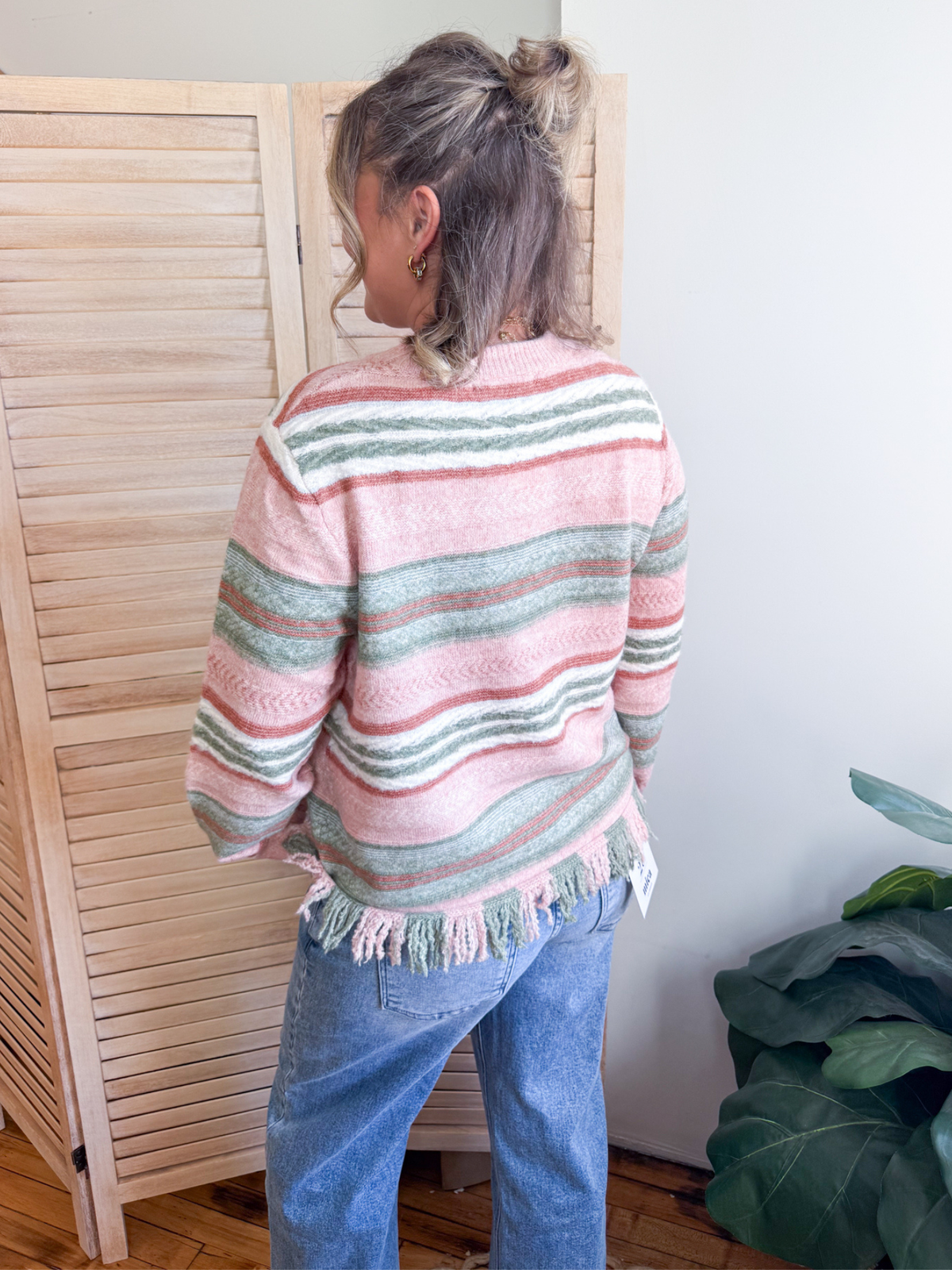 Adair Striped Fringe Sweater