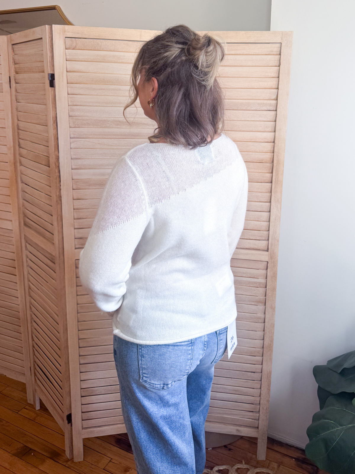 Kensie Floral Embroidered Sweater - Cloud