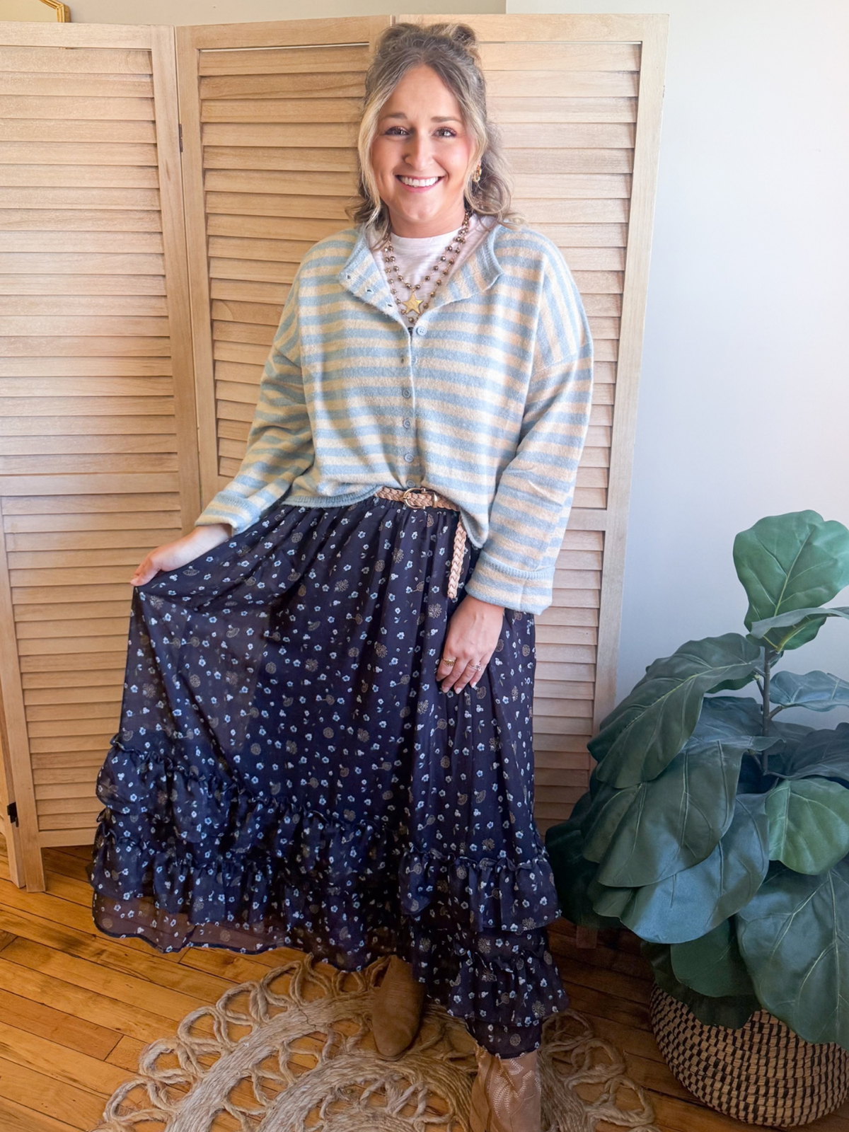 Joni Floral Tiered Maxi Skirt