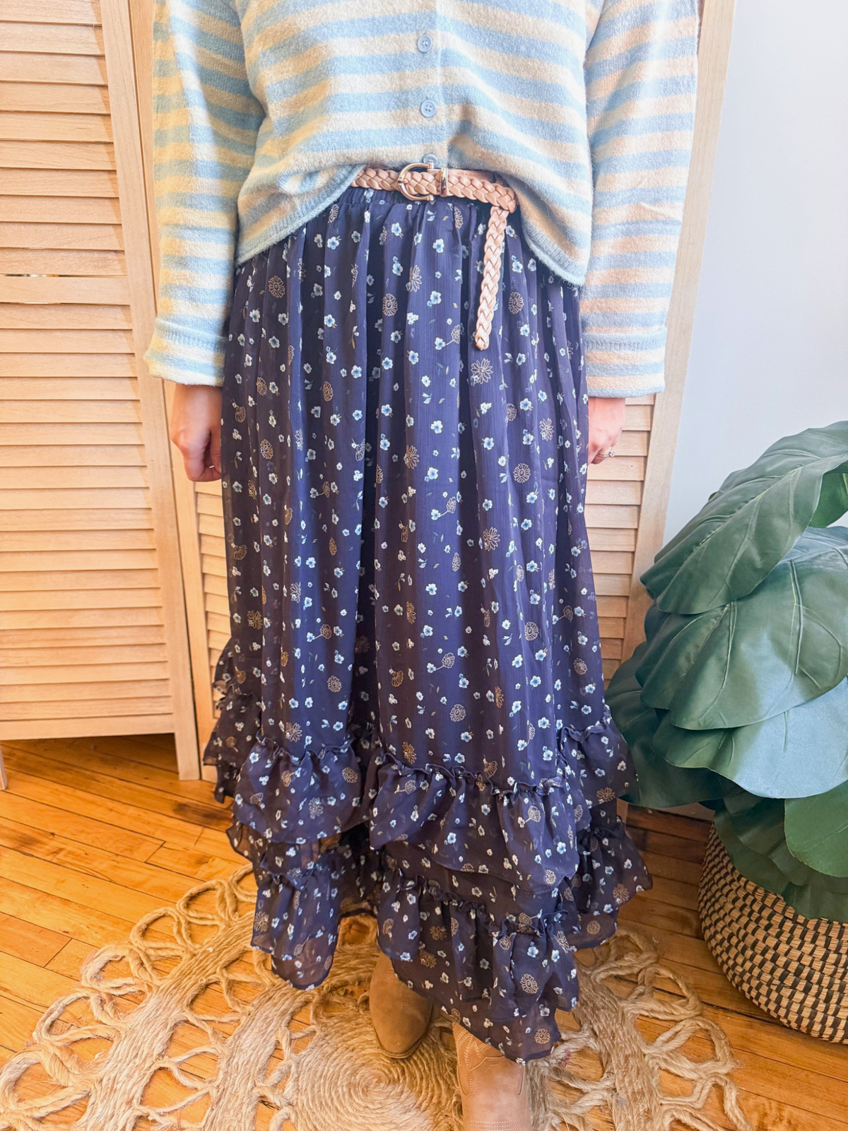 Joni Floral Tiered Maxi Skirt