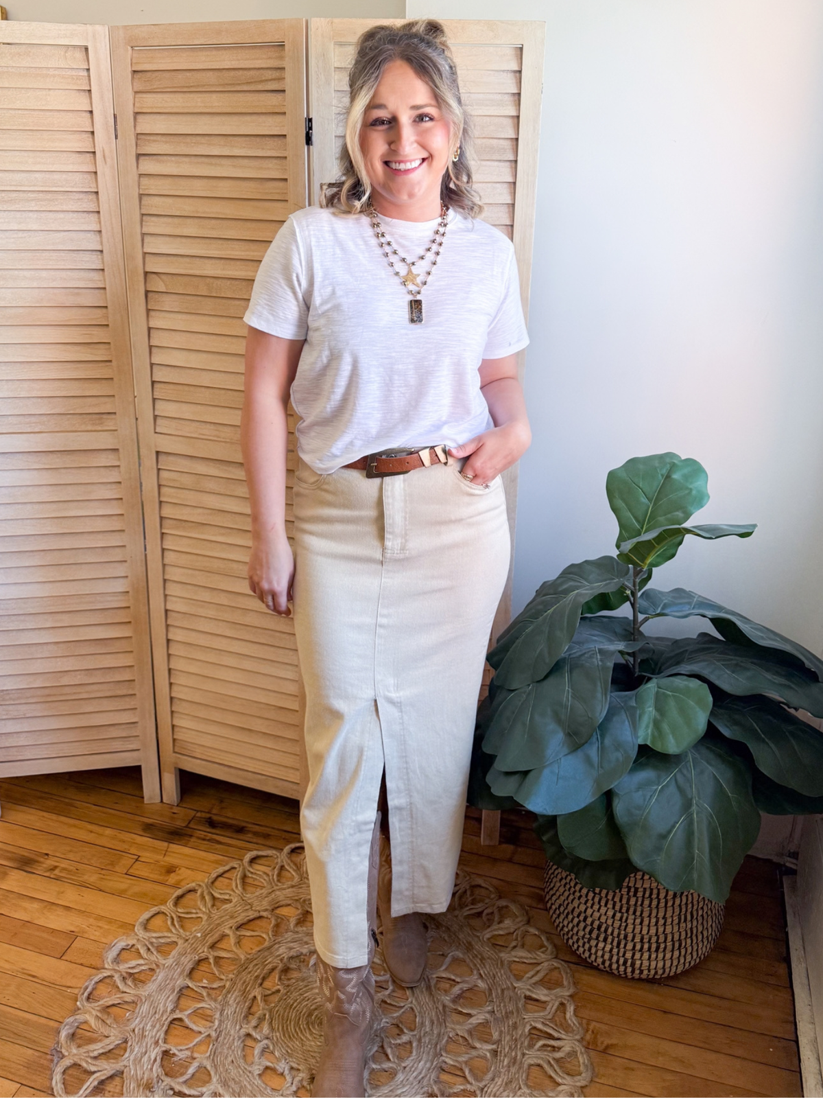 Carter Twill Pencil Skirt