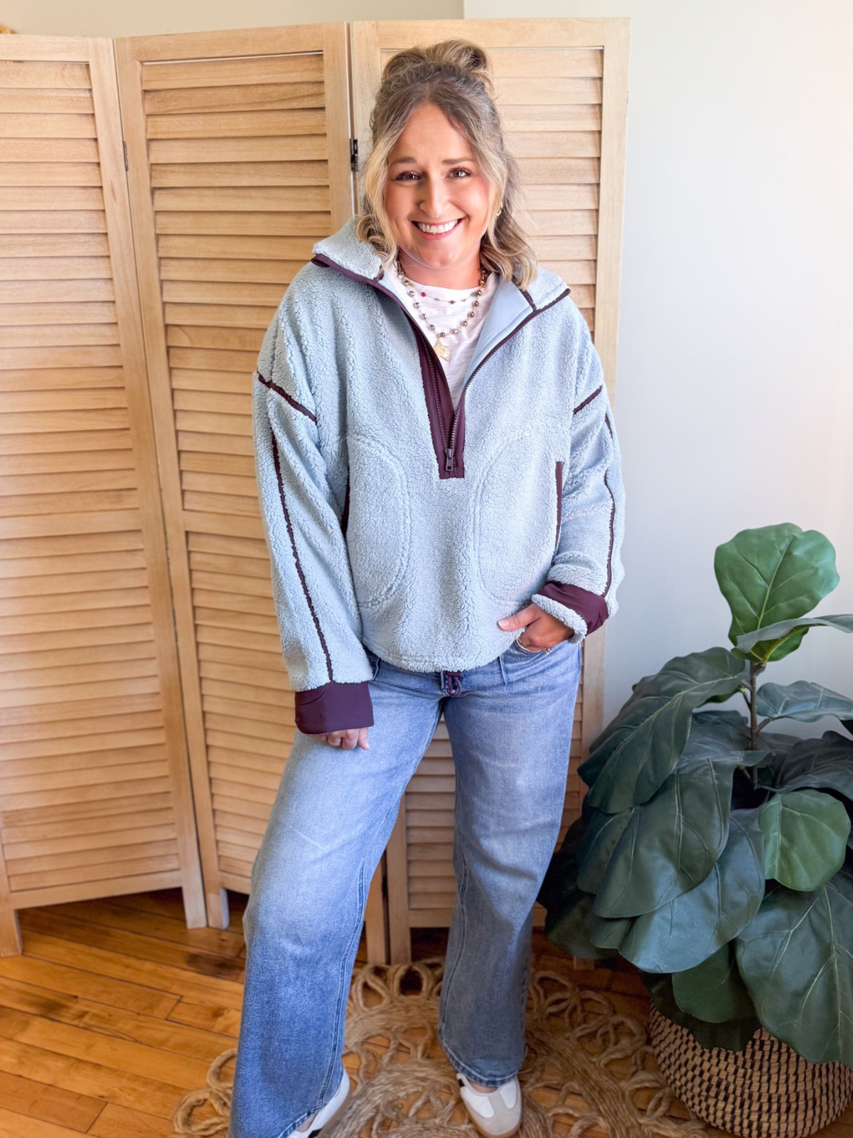 Mountain Sky Quarter Zip Sherpa