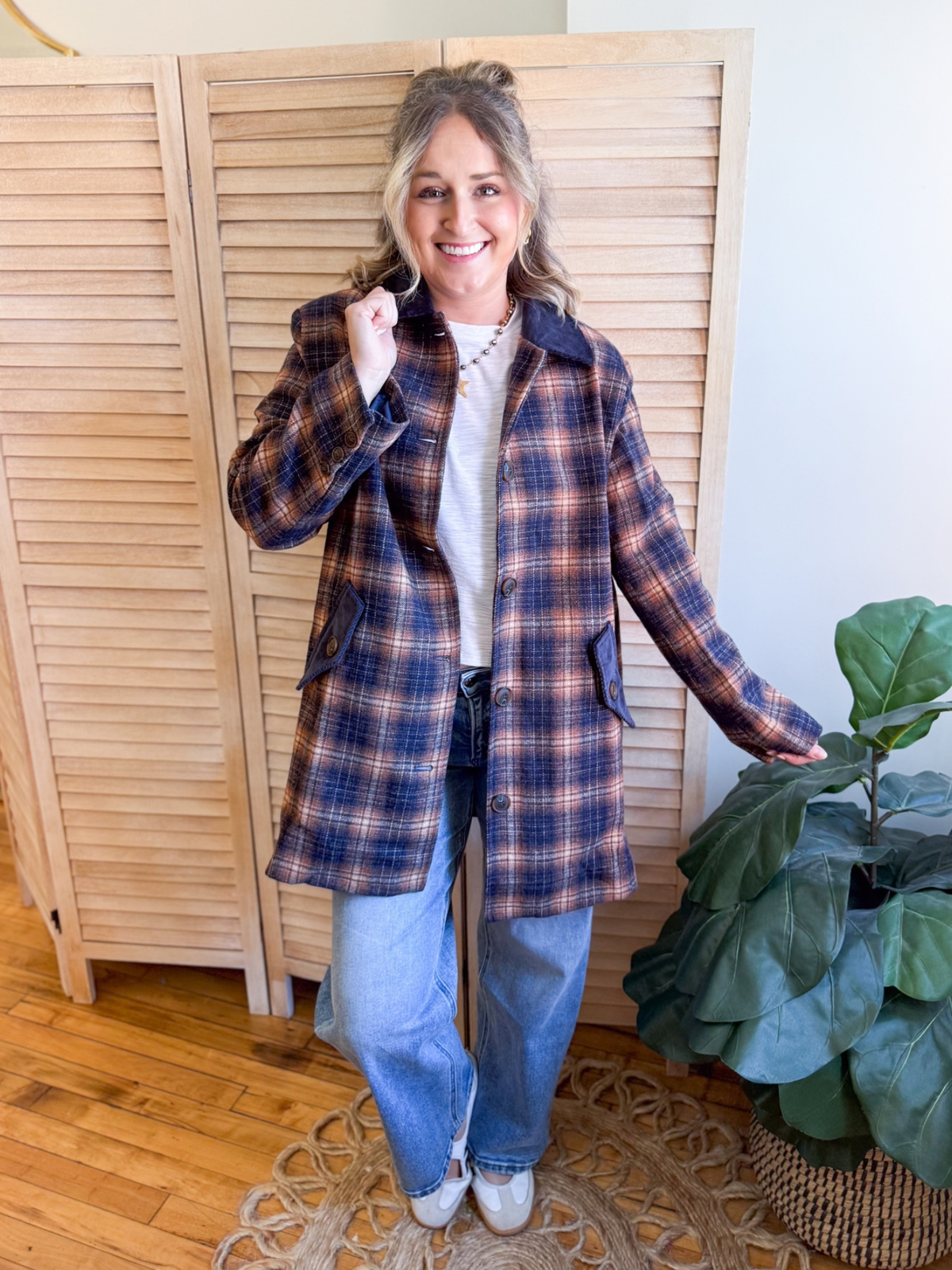 Marnie Midlength Plaid Jacket