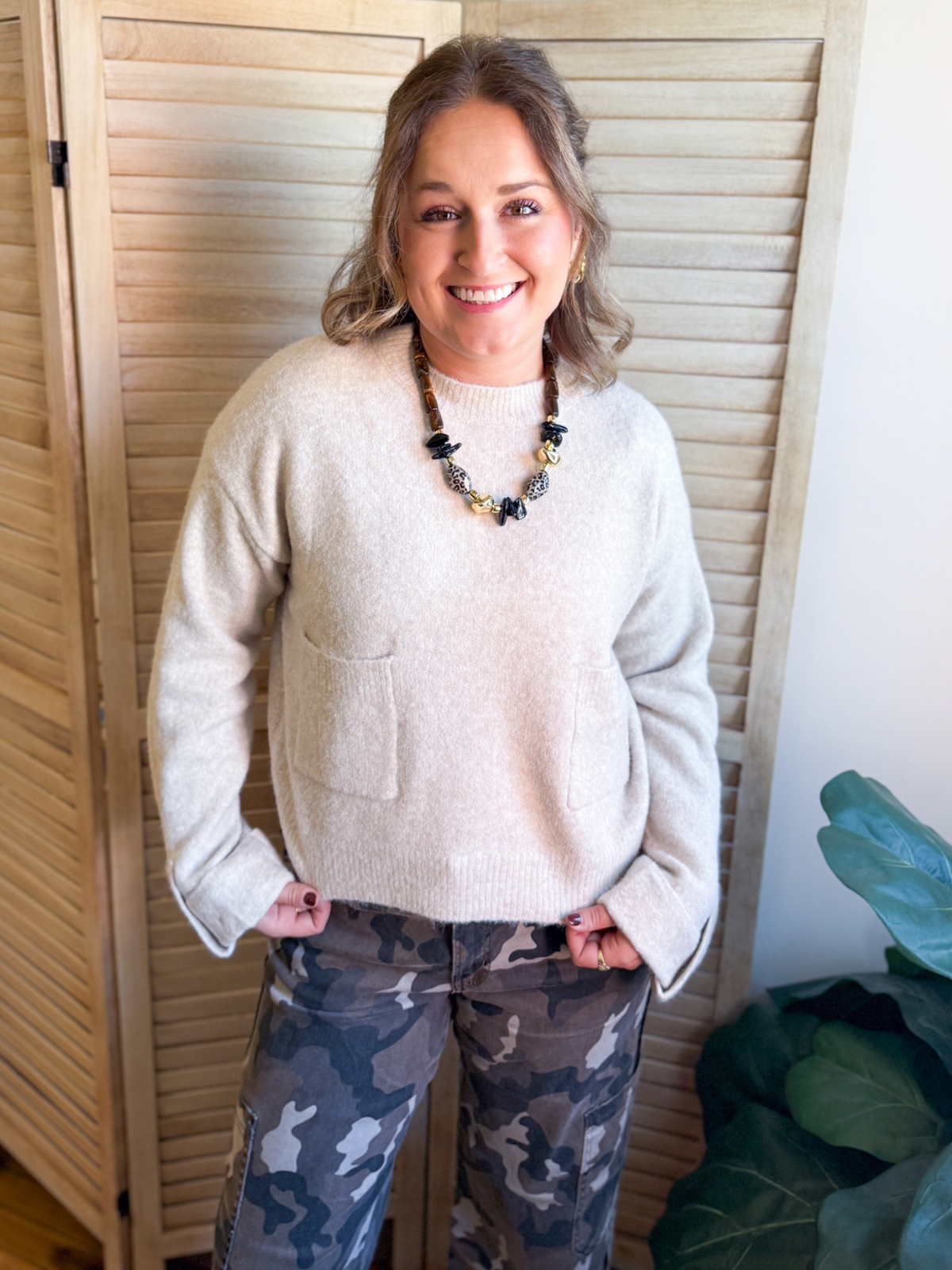 Frankie Knit Sweater - Taupe
