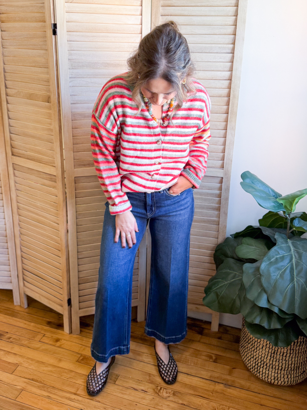 High Rise Wide Leg Crop Jeans - The Collective Rose