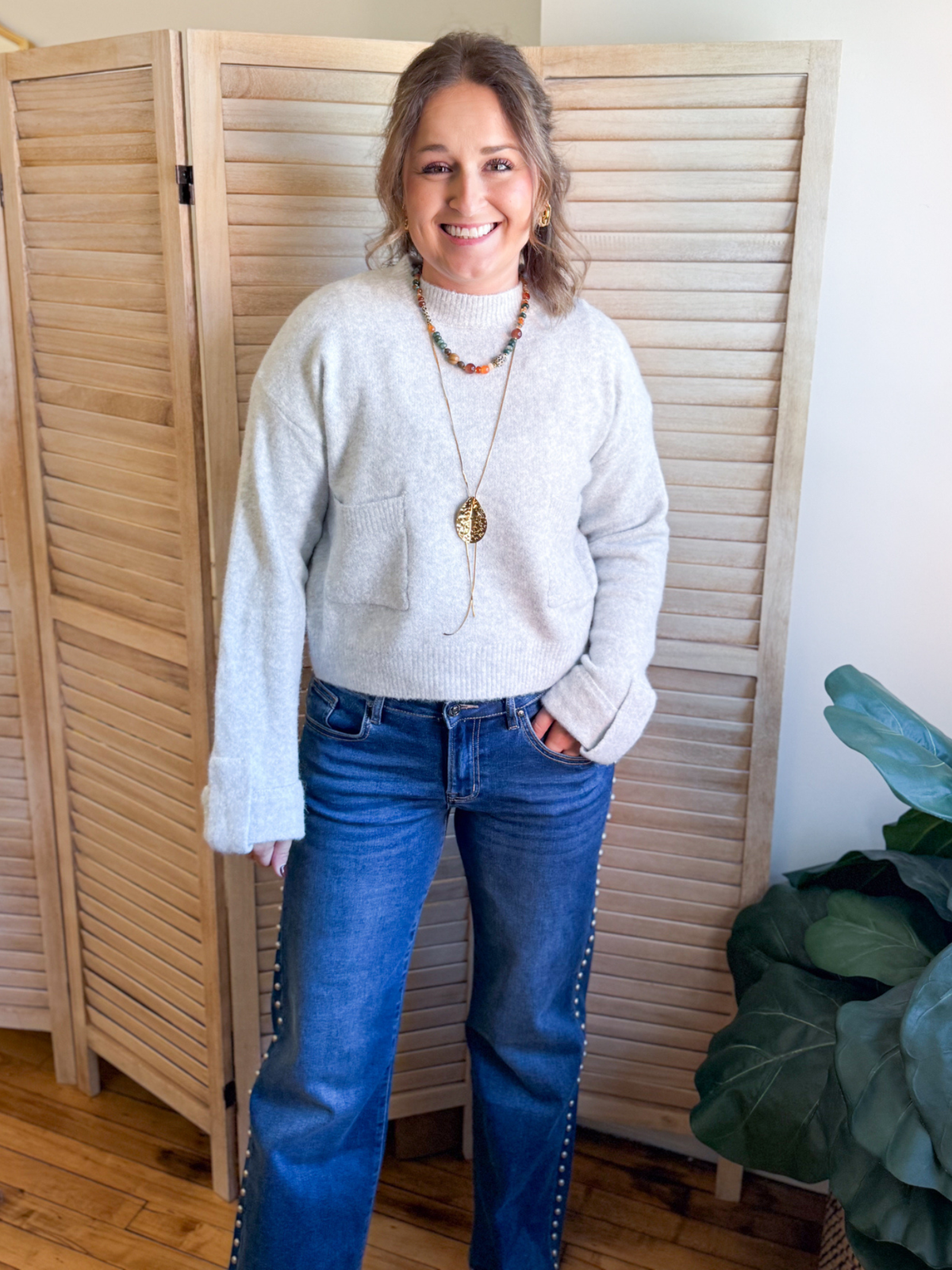 Frankie Knit Sweater - Heather Gray