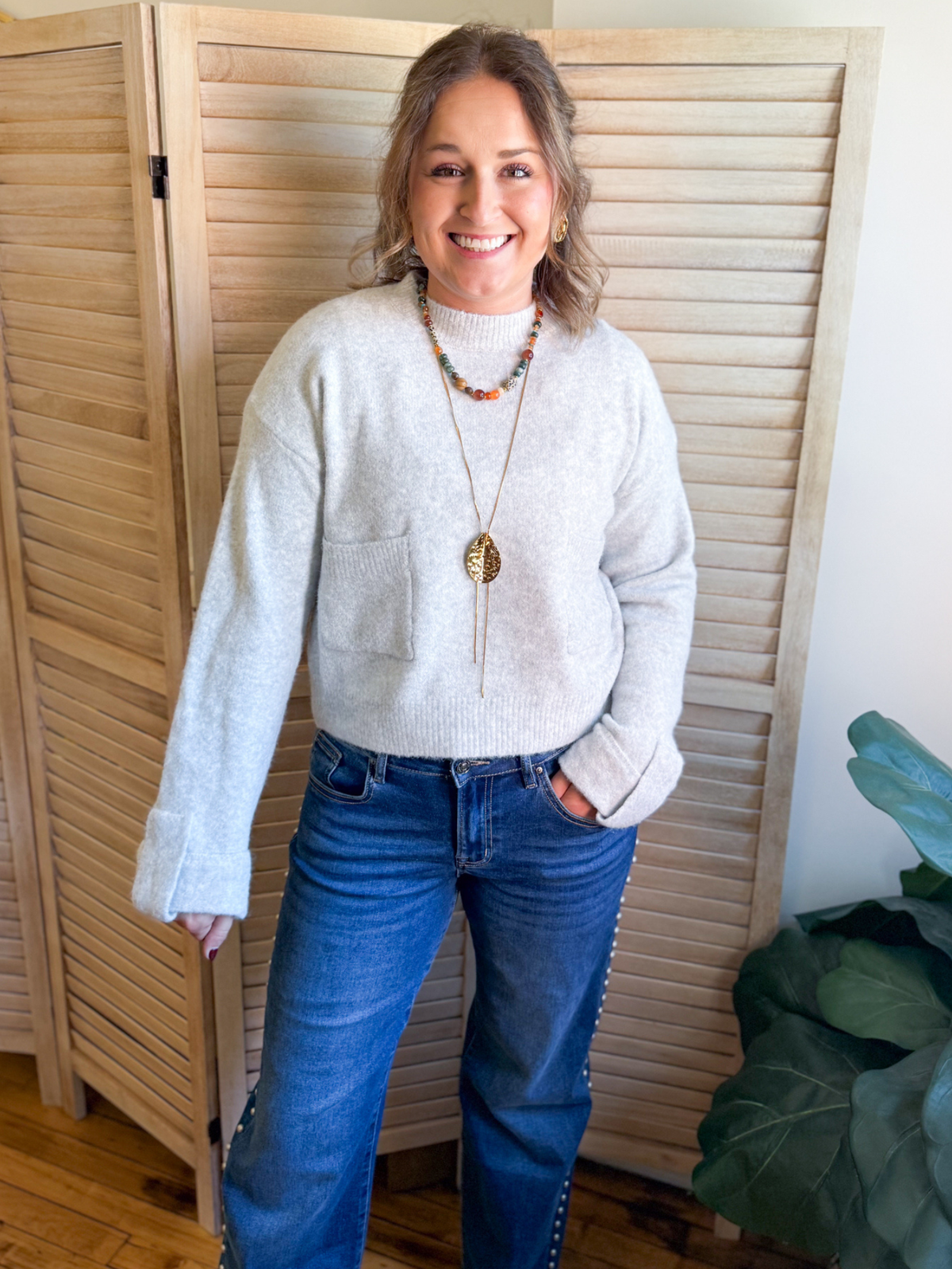 Frankie Knit Sweater - Heather Gray