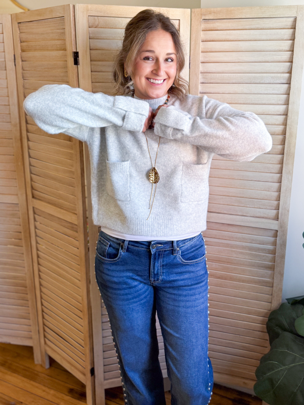 Frankie Knit Sweater - Heather Gray