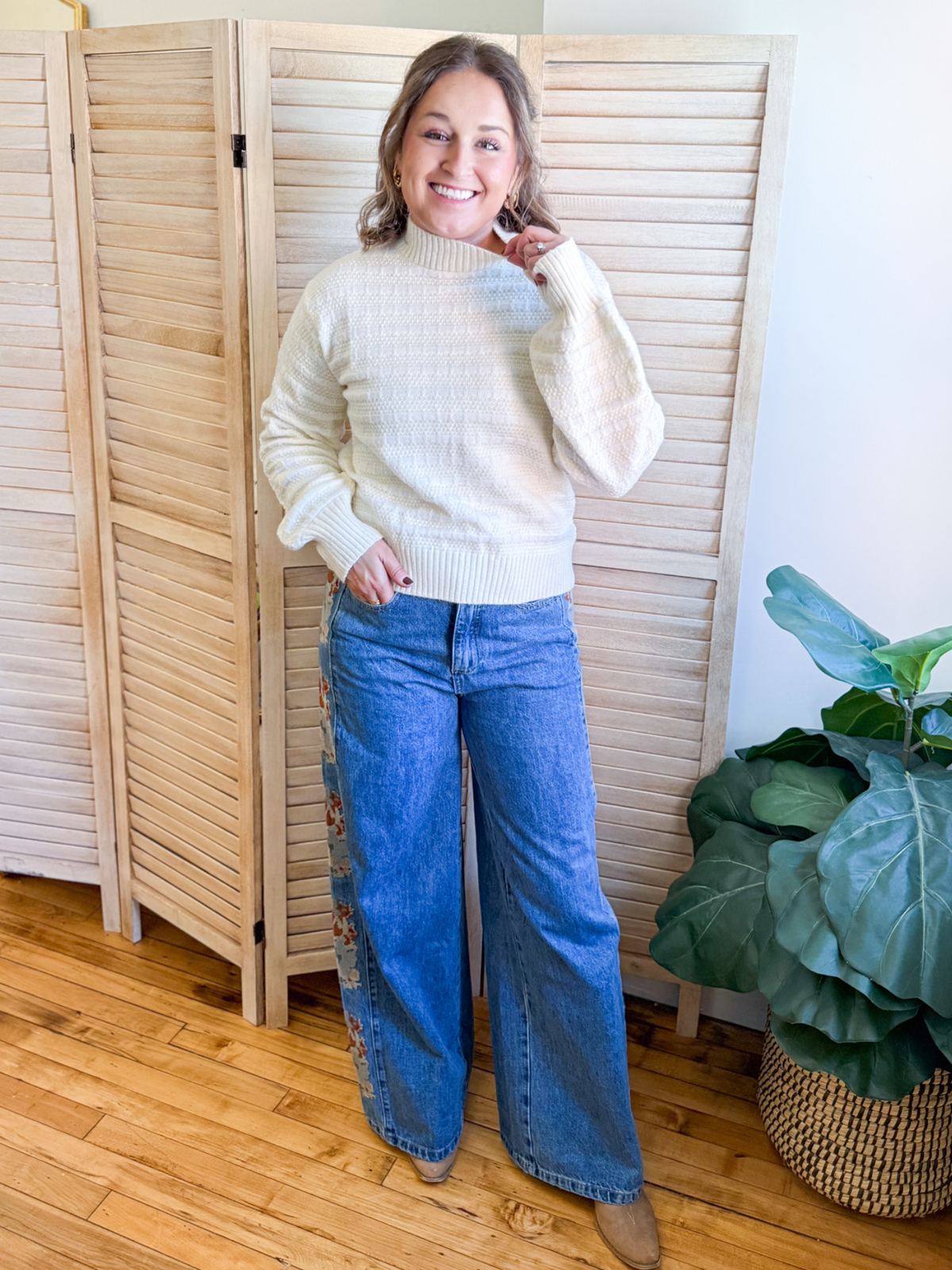 Parker Quilted Mock Neck Sweater