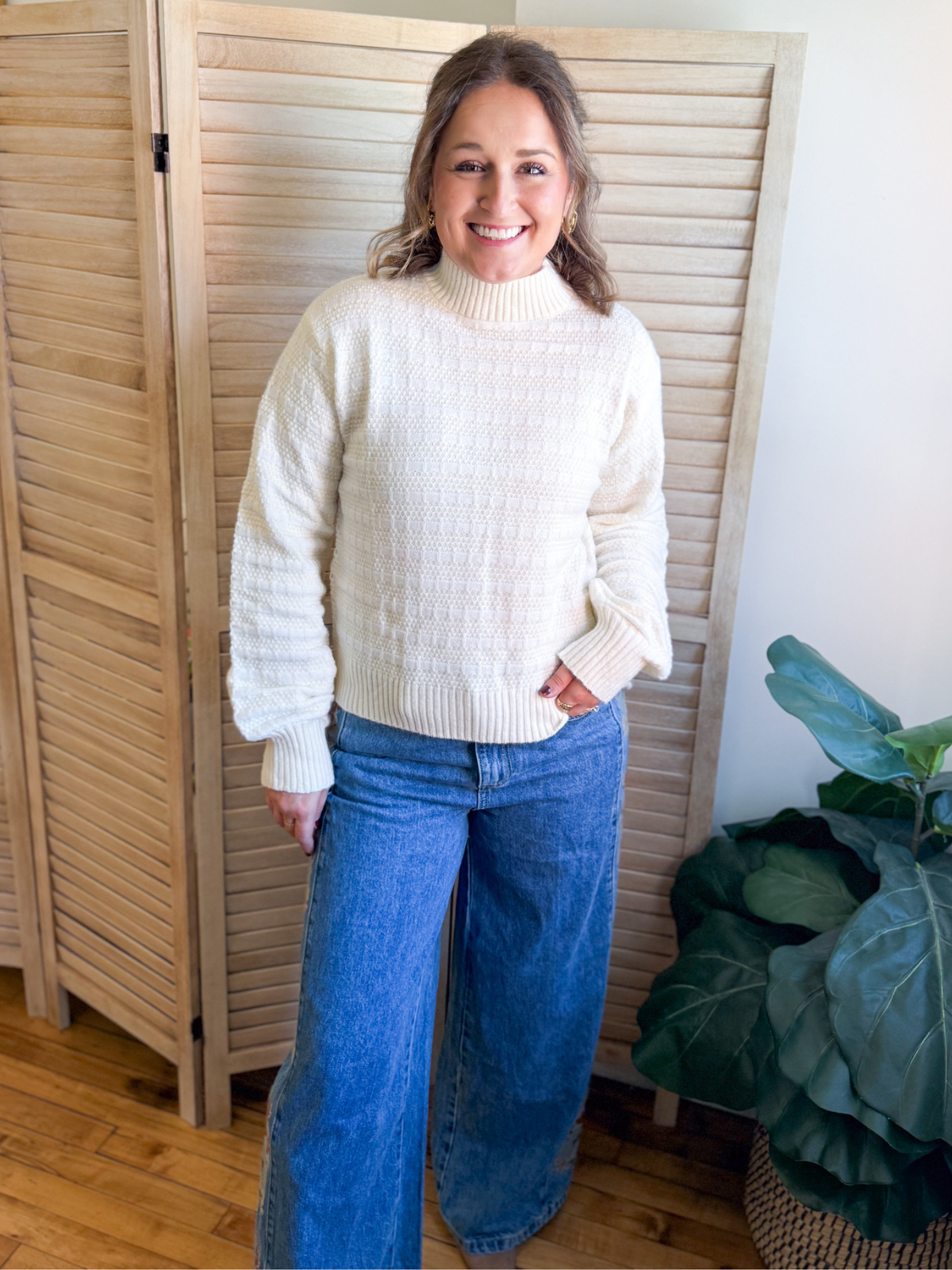 Parker Quilted Mock Neck Sweater