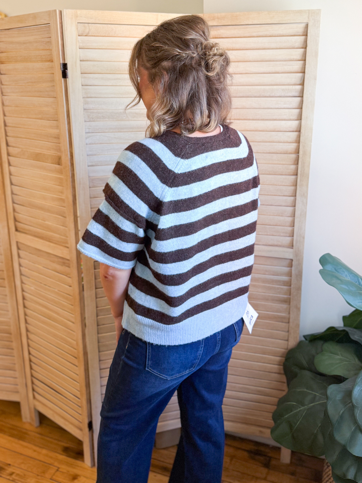 Bowen Striped Short Sleeve Cardigan