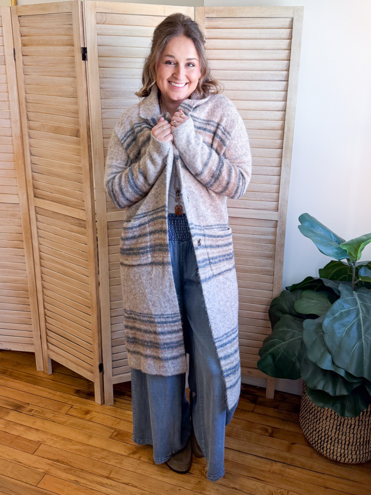 Quinn Longline Striped Cardigan